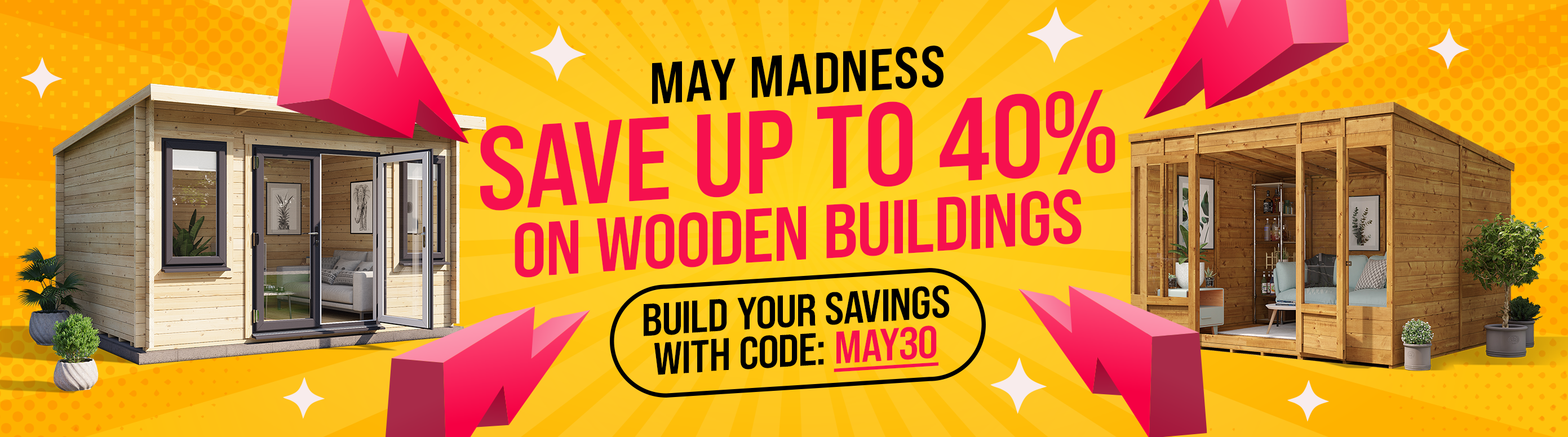 Save Up To 40% on Wooden Buildings