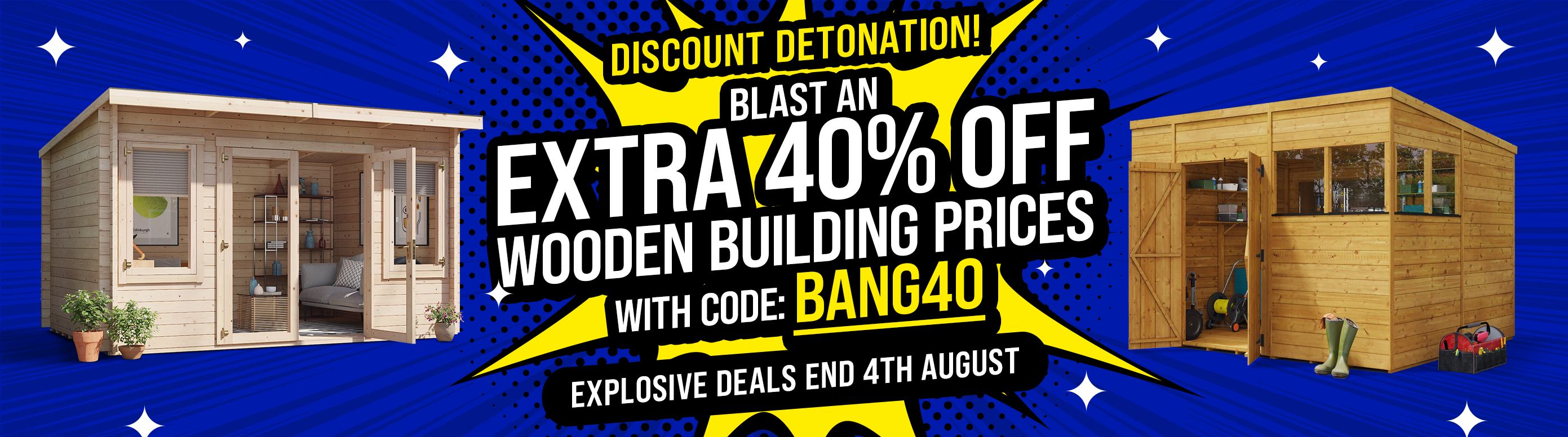 extra 40% off wooden buildings with code bang40