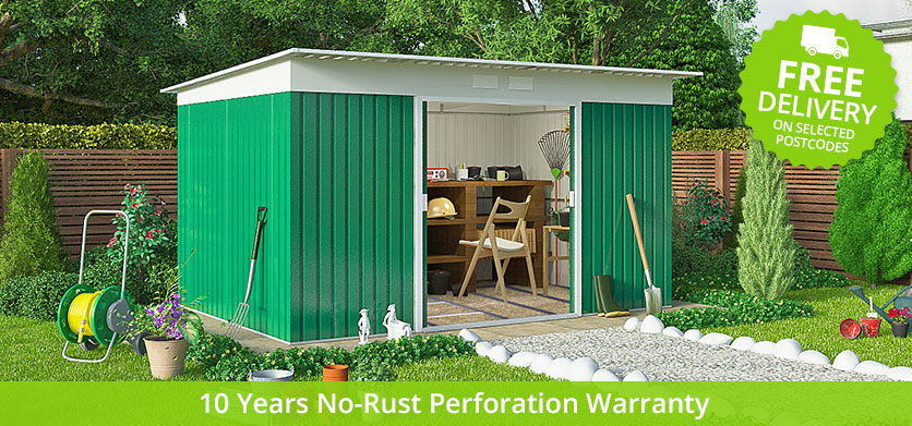 5 x 7 large metal garden shed, police & locksmith approved