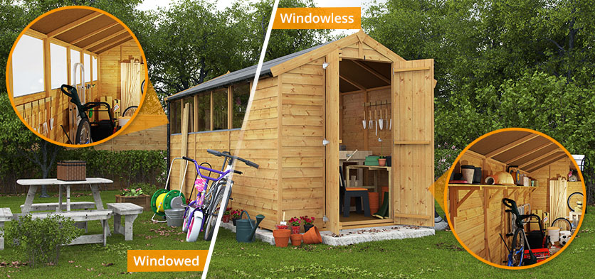 Keeper Overlap Wooden Garden Shed Storage Double Door Wood 