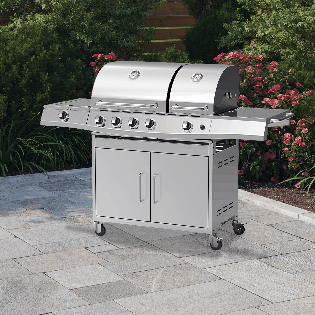 Better Homes and Gardens Stainless Steel 4-Burner Gas Grill with Side Burner