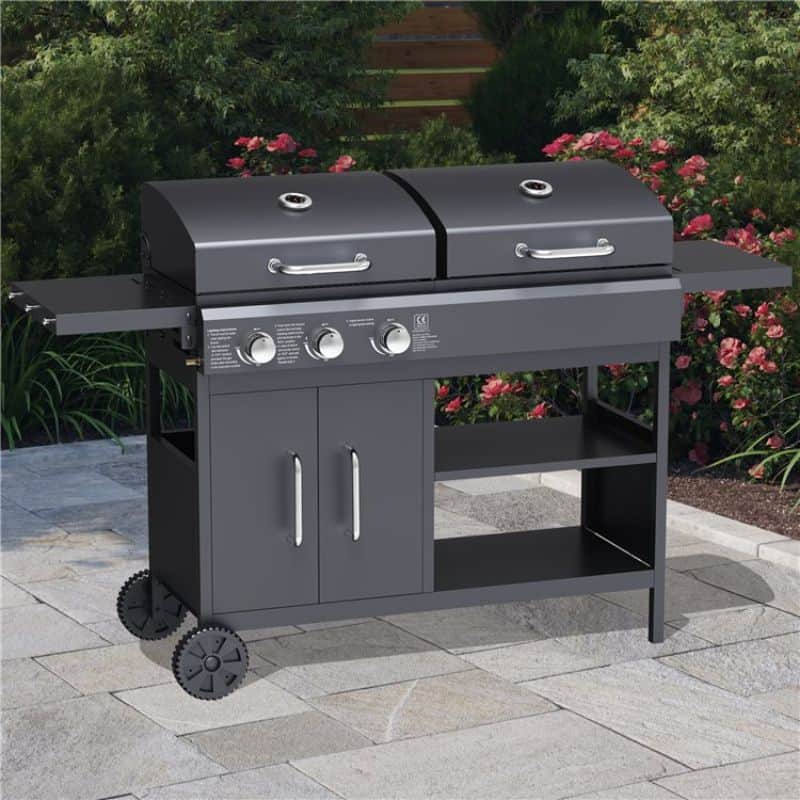 BillyOh Montana Black Dual Fuel Gas and Charcoal Hybrid BBQ