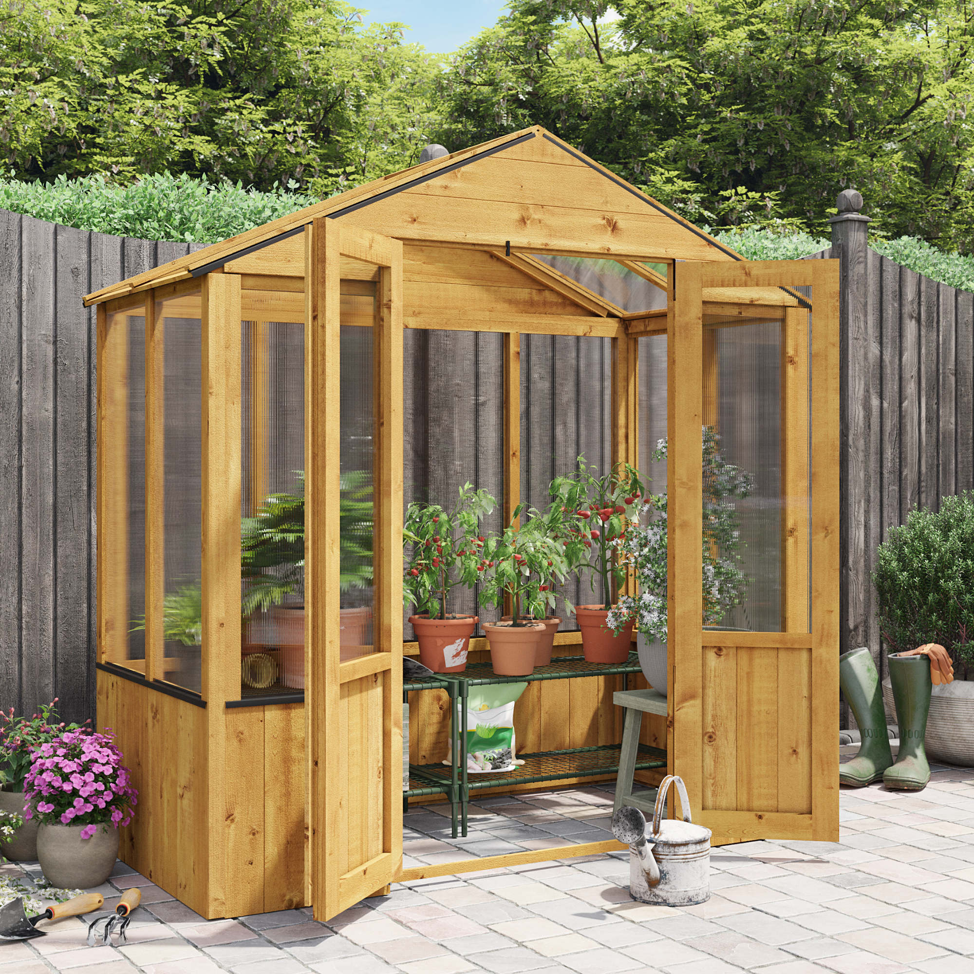 3x6 Wooden Polycarbonate Greenhouse | BillyOh 4000 Lincoln