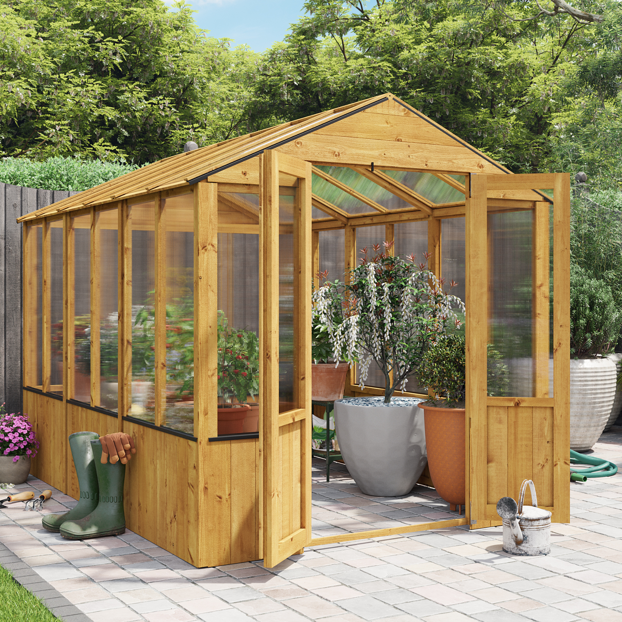 12x6 Wooden Polycarbonate Greenhouse - PT | BillyOh 4000 Lincoln