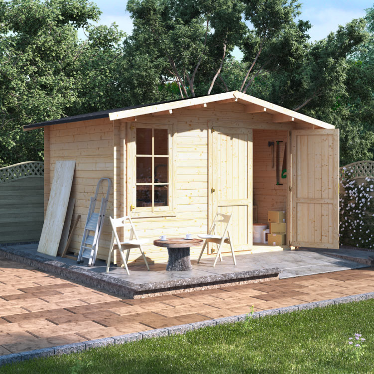 3.5 x 3 Log Cabin - BillyOh Alpine Workshop Log Cabin - W3.5 x D3.0 Wooden Garden Building at BillyOh