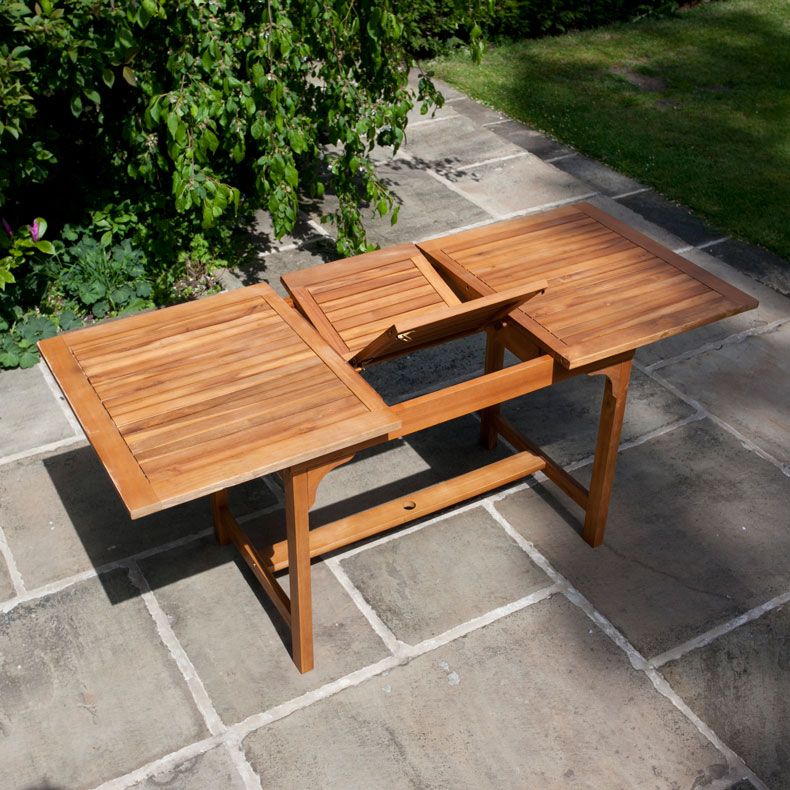 BillyOh Windsor Acacia Outdoor Table - 1.2-1.6m Rectangular Extending