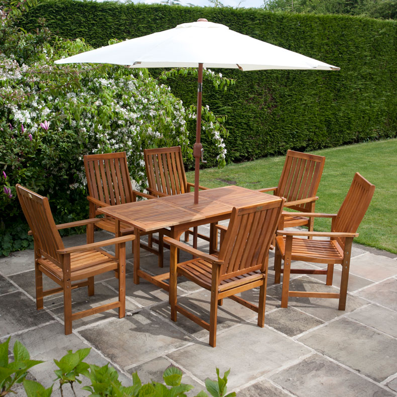 BillyOh Windsor 1.2-1.6m Rectangular Dining Set - 4 or 6 Seat Set with Chairs - 6 Armchair