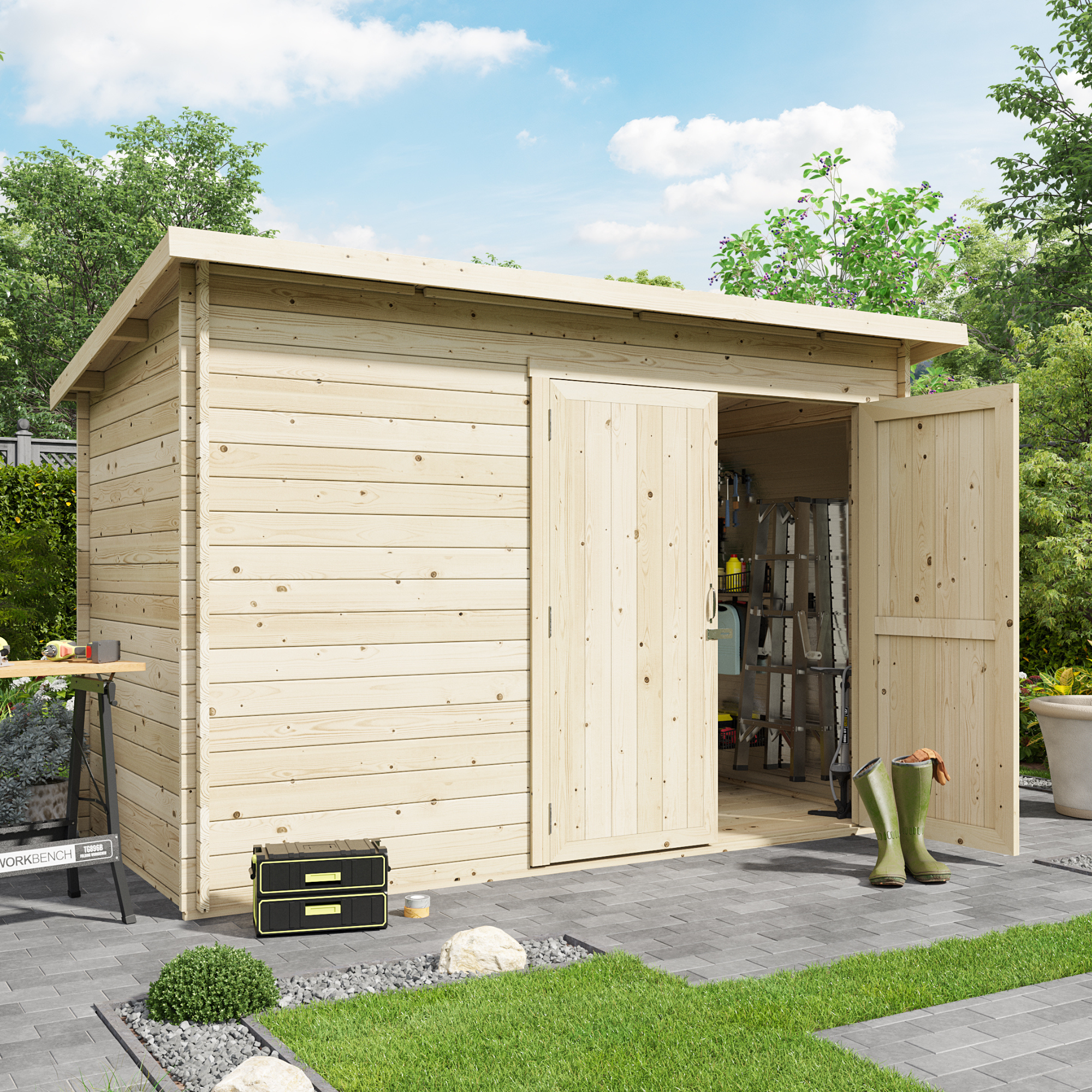 10x6 Log Cabin - BillyOh Pent Log Cabin Windowless Heavy Duty Shed Range - Single Door Garden Storage 19mm 10x6 Log Cabin - BillyOh Pent Log Cabin Windowless Heavy Duty Shed Range - Single Door Garden Storage 19mm