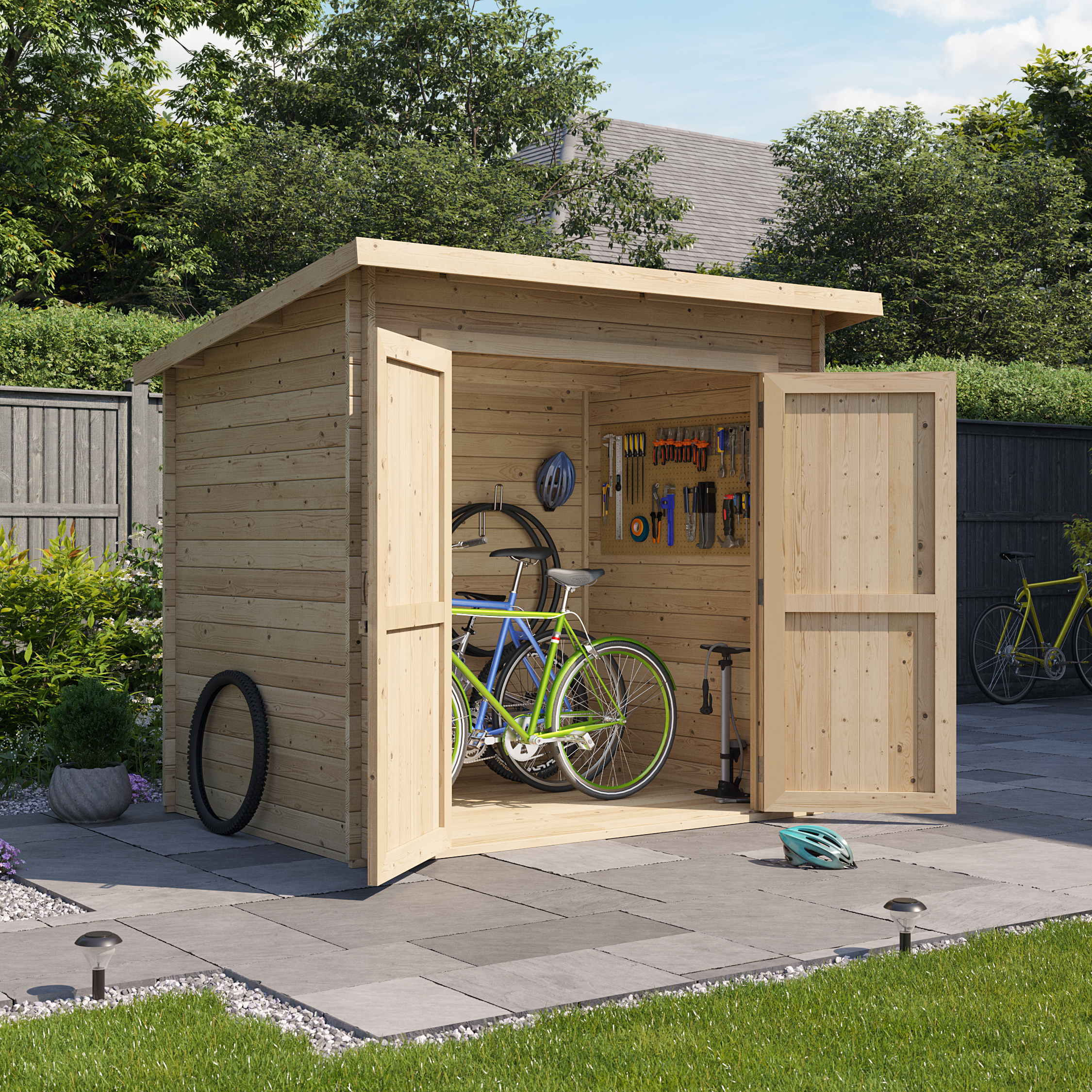 8 x 6 Pressure Treated Log Cabin - BillyOh Pent Log Cabin Windowless Heavy Duty Bike Store Range - 8x6 Log Cabin Shed Double Door - 28mm 8 x 6 Pressure Treated Log Cabin - BillyOh Pent Log Cabin Windowless Heavy Duty Bike Store Range - 8x6 Log Cabin Shed Double Door - 28mm