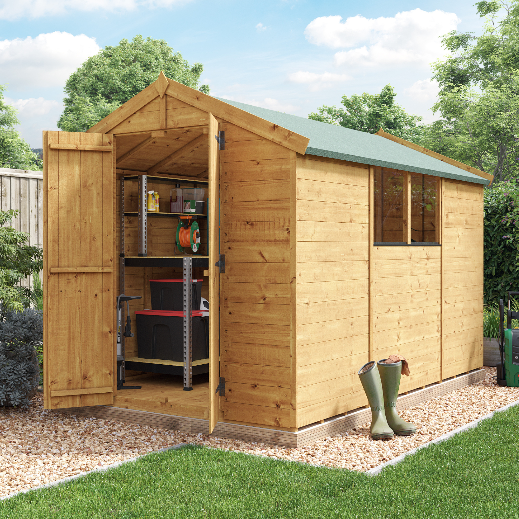 Image of 10 x 6 Shed - BillyOh Keeper Overlap Apex Wooden Shed - Windowed 10x6 Garden Shed