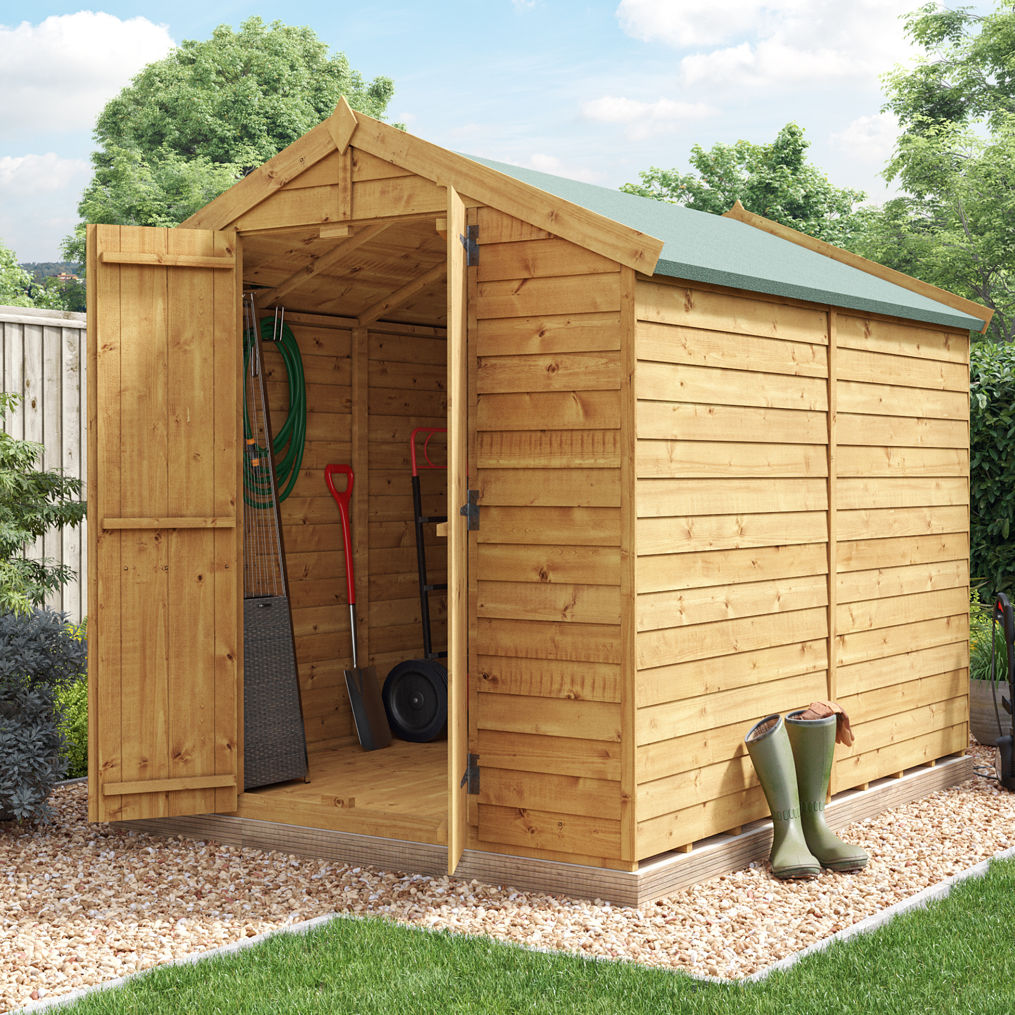 8 x 8 Pressure Treated Shed - BillyOh Keeper Overlap Apex Wooden Shed - Windowless 8x8ft Garden Shed 8 x 8 Pressure Treated Shed - BillyOh Keeper Overlap Apex Wooden Shed - Windowless 8x8ft Garden Shed