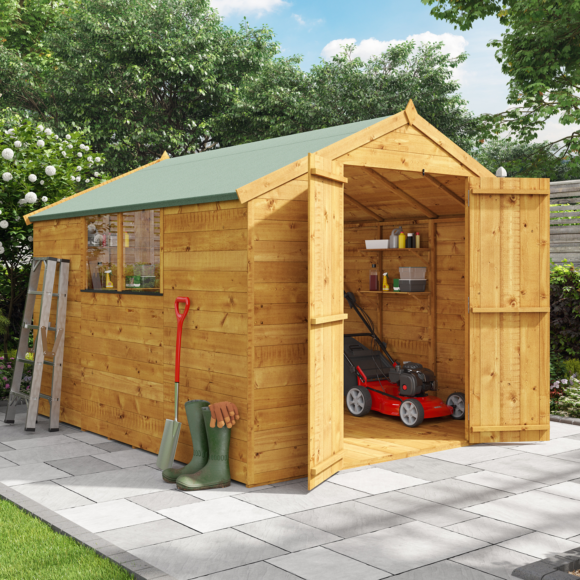 10 x 8 Shed - BillyOh Master Tongue and Groove Wooden Shed - 10x8 Garden Shed - Windowed