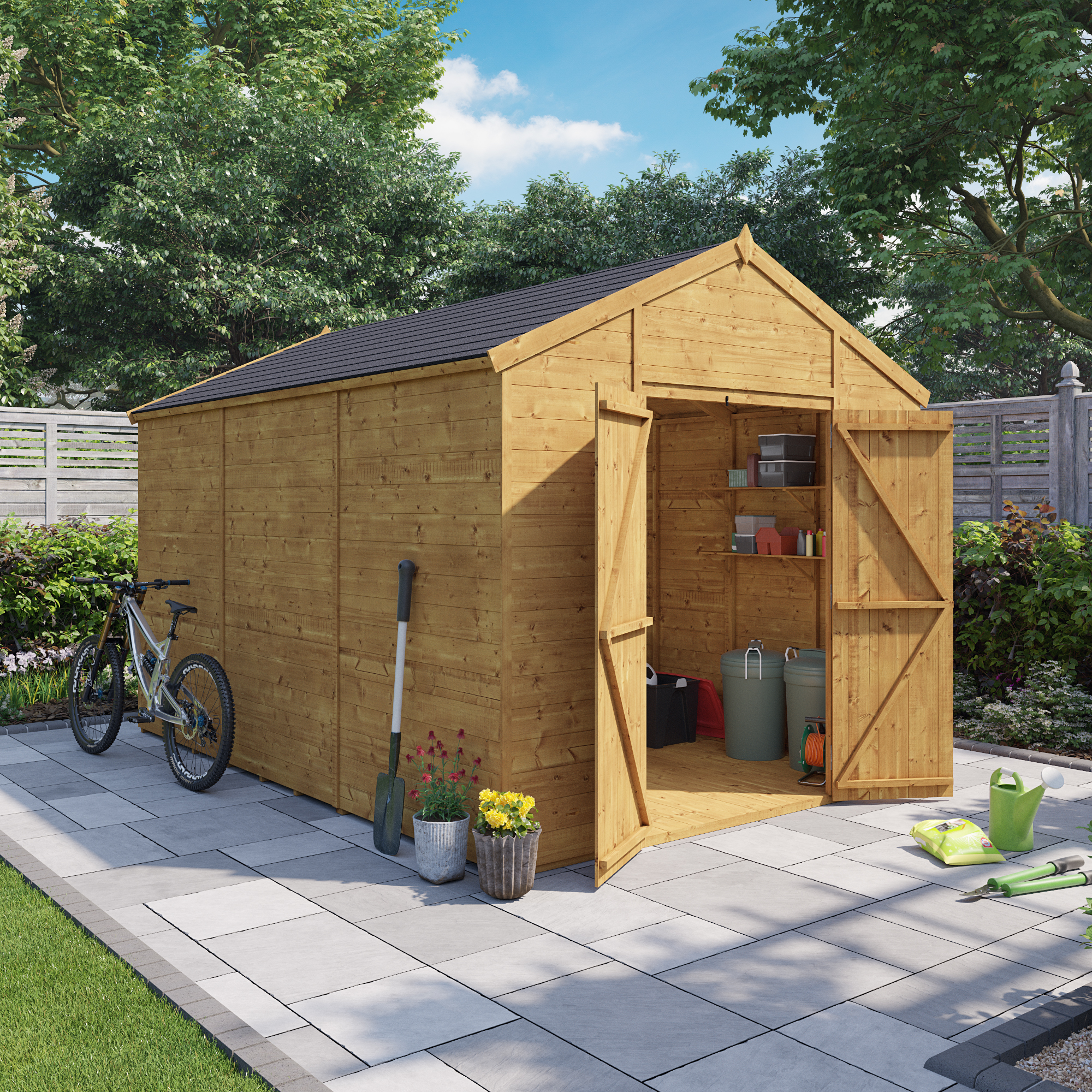 12x8ft Expert Apex Workshop Wooden Shed - Tongue & Groove Garden Shed - 12 x 8 12x8ft Expert Apex Workshop Wooden Shed - Tongue & Groove Garden Shed - 12 x 8