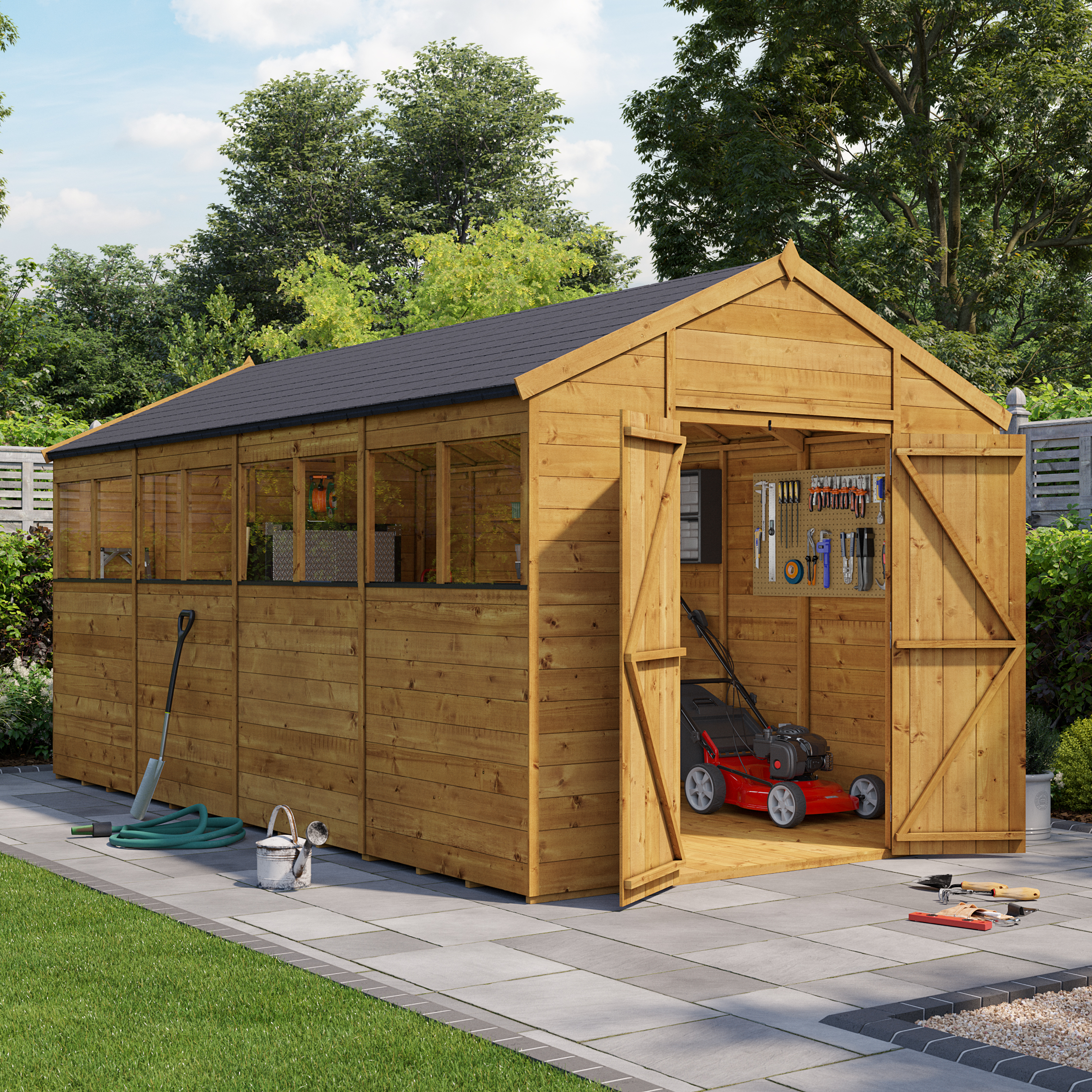 16x8 Expert T&G Apex Wooden Shed Workshop - Windowed BillyOh Garden Shed