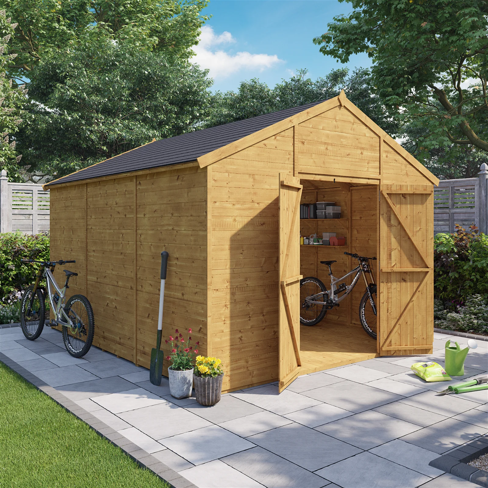 12x10 Expert T&G Apex Garden Shed Workshop - Windowless BillyOh Wooden Shed - 12 x 10ft
