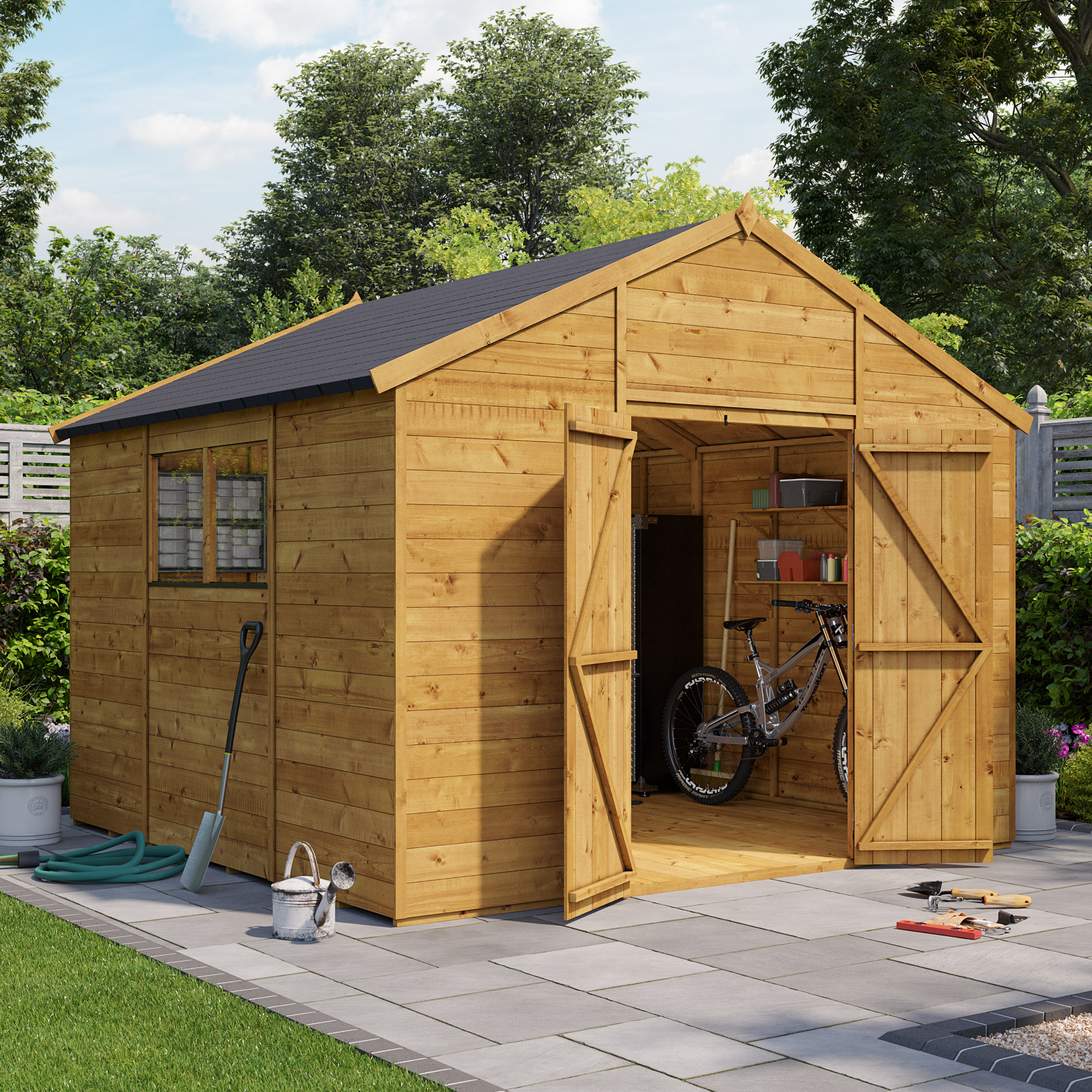 BillyOh Expert Tongue and Groove Apex Wooden Shed Workshop - 10x10 T&G Apex Windowed Garden Shed - 10 x 10ft BillyOh Expert Tongue and Groove Apex Wooden Shed Workshop - 10x10 T&G Apex Windowed Garden Shed - 10 x 10ft
