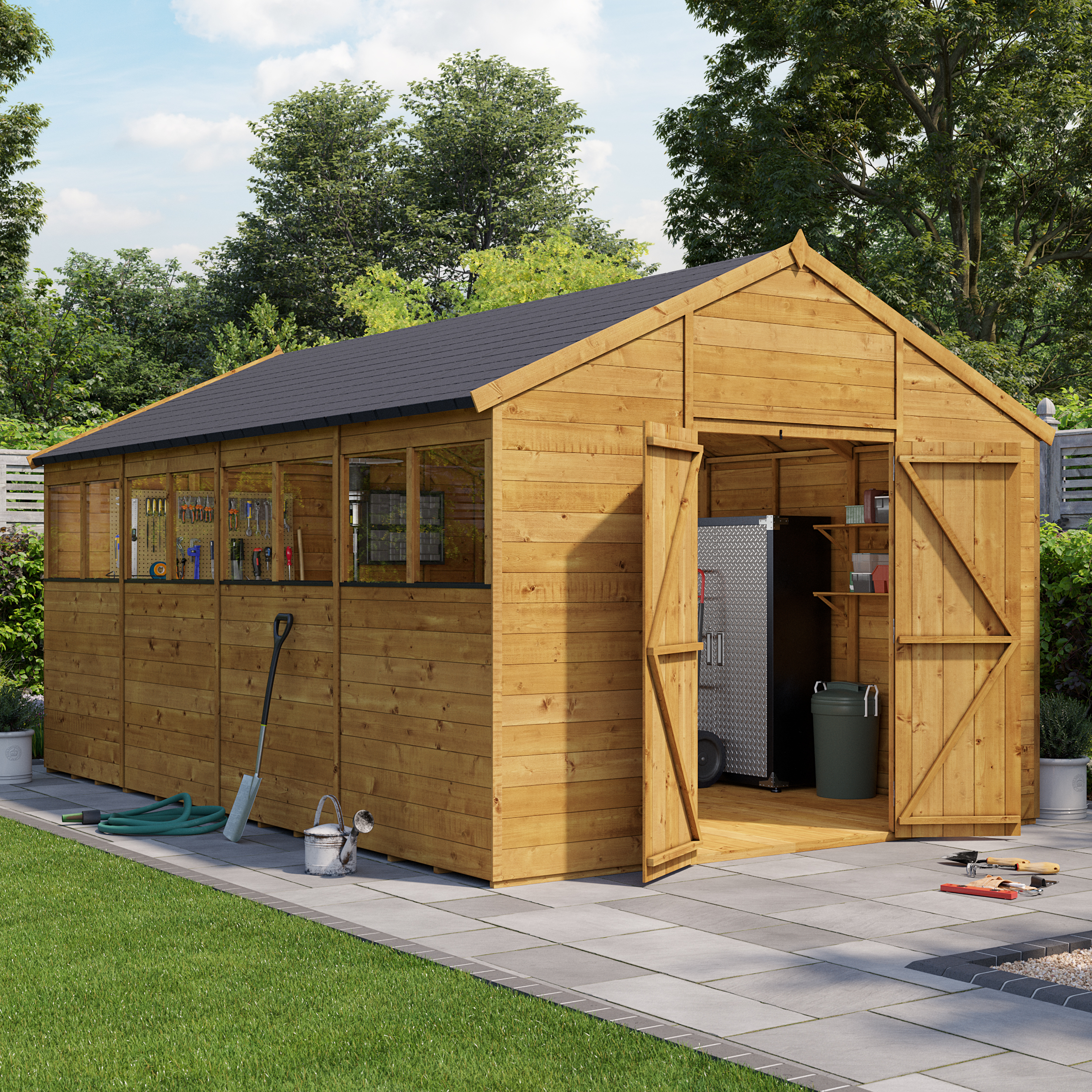 16x10 Expert T&G Apex Wooden Workshop Shed - Windowed BillyOh Wooden Shed