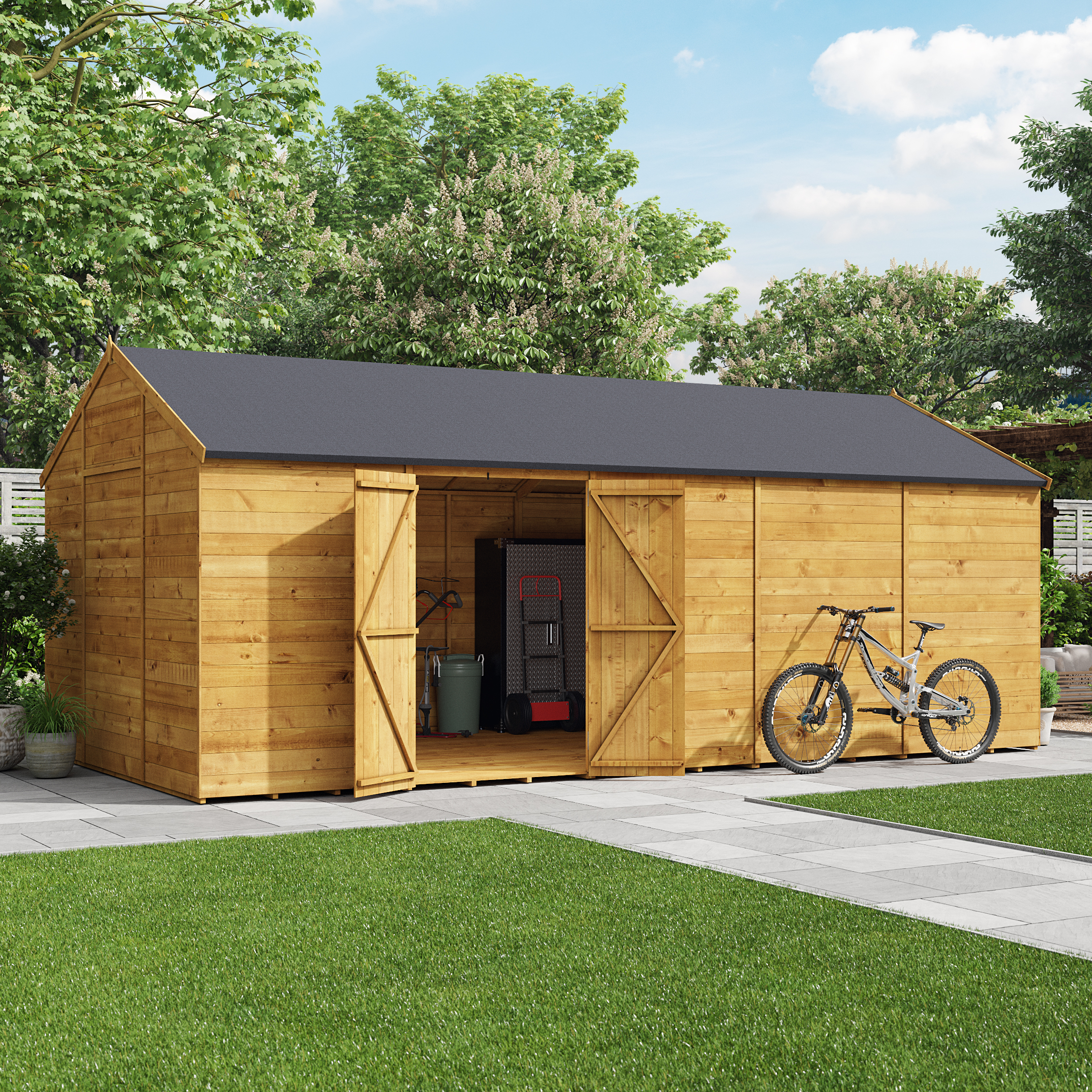 20 x 10 Shed - BillyOh Expert Reverse Workshop Large Garden Shed - Windowless