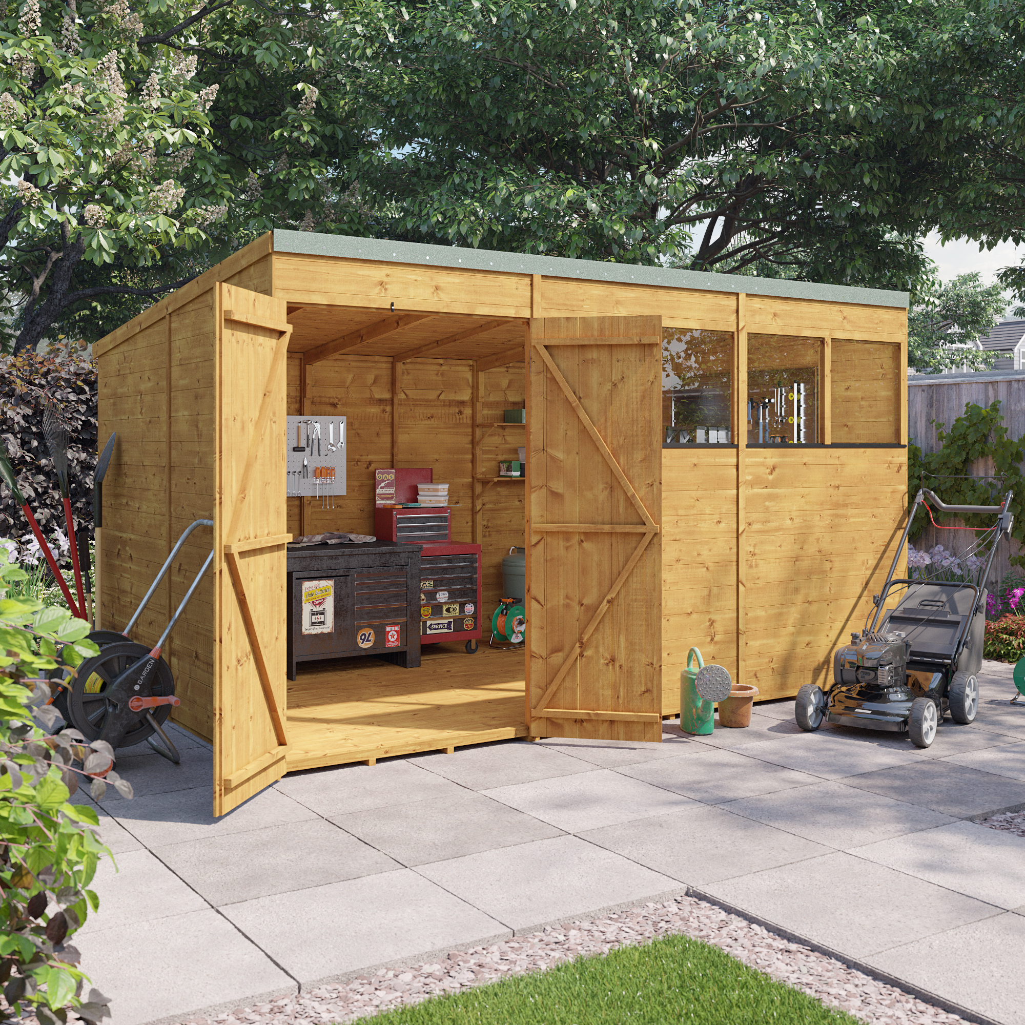 8x8 Expert Tongue and Groove Pent Workshop - PT Windowed BillyOh 8x8 Expert Tongue and Groove Pent Workshop - PT Windowed BillyOh