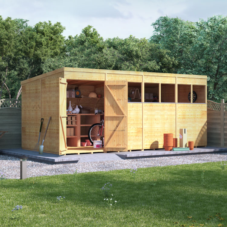 8x8 Expert Tongue and Groove Pent Workshop - Windowed - BillyOh