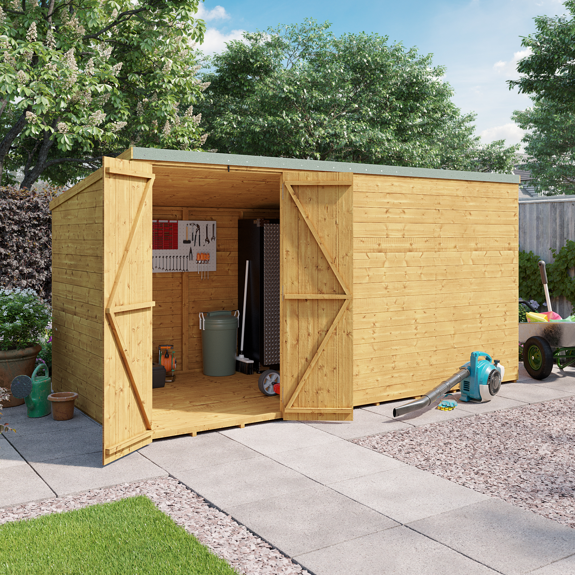 Image of 12 x 6 Shed - BillyOh Master Tongue and Groove Pent Shed - Windowless 12x6 Wooden Garden Shed