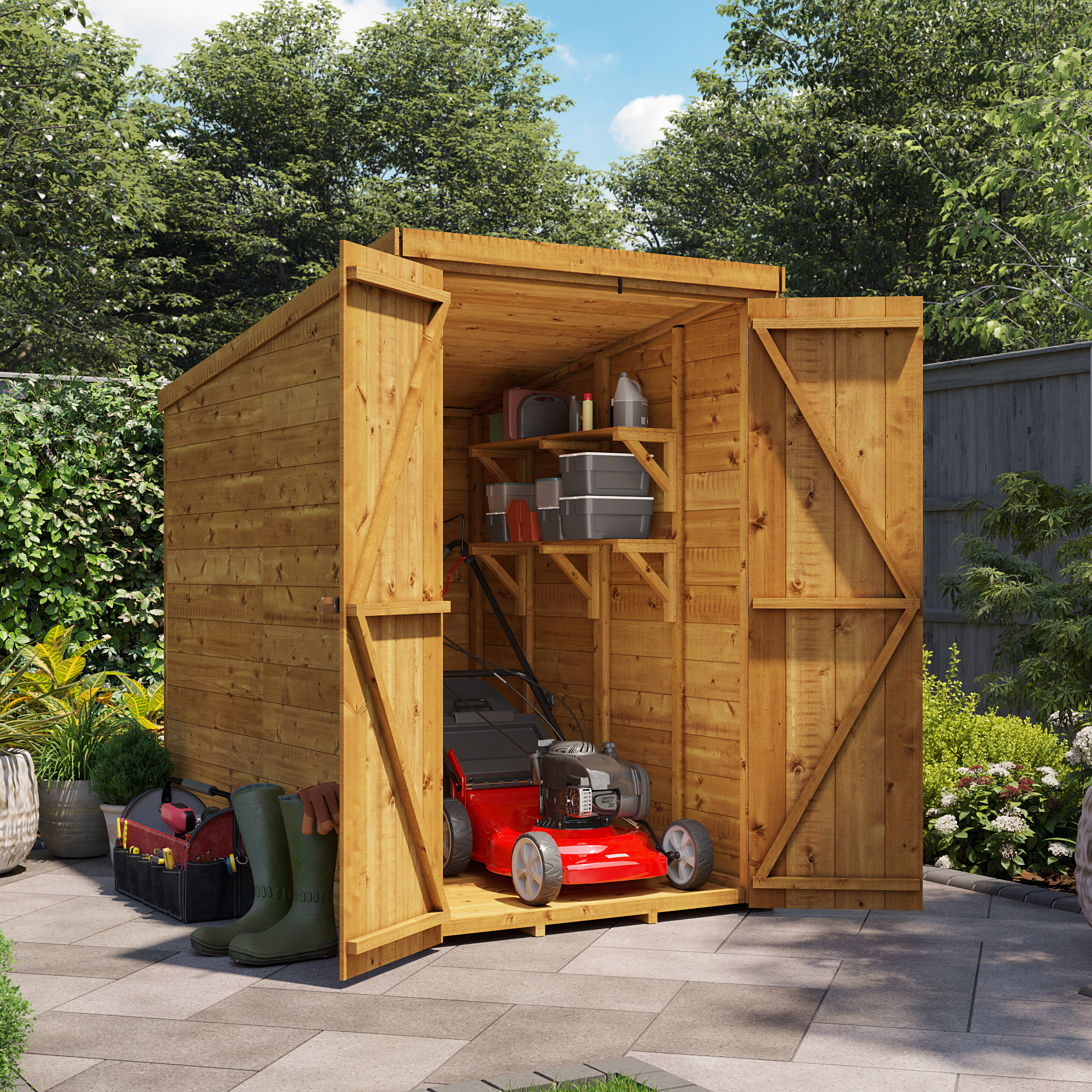 4 x 6 Shed - BillyOh Master Tongue and Groove Pent Shed - Pressure Treated Windowless 4x6 Wooden Garden Shed