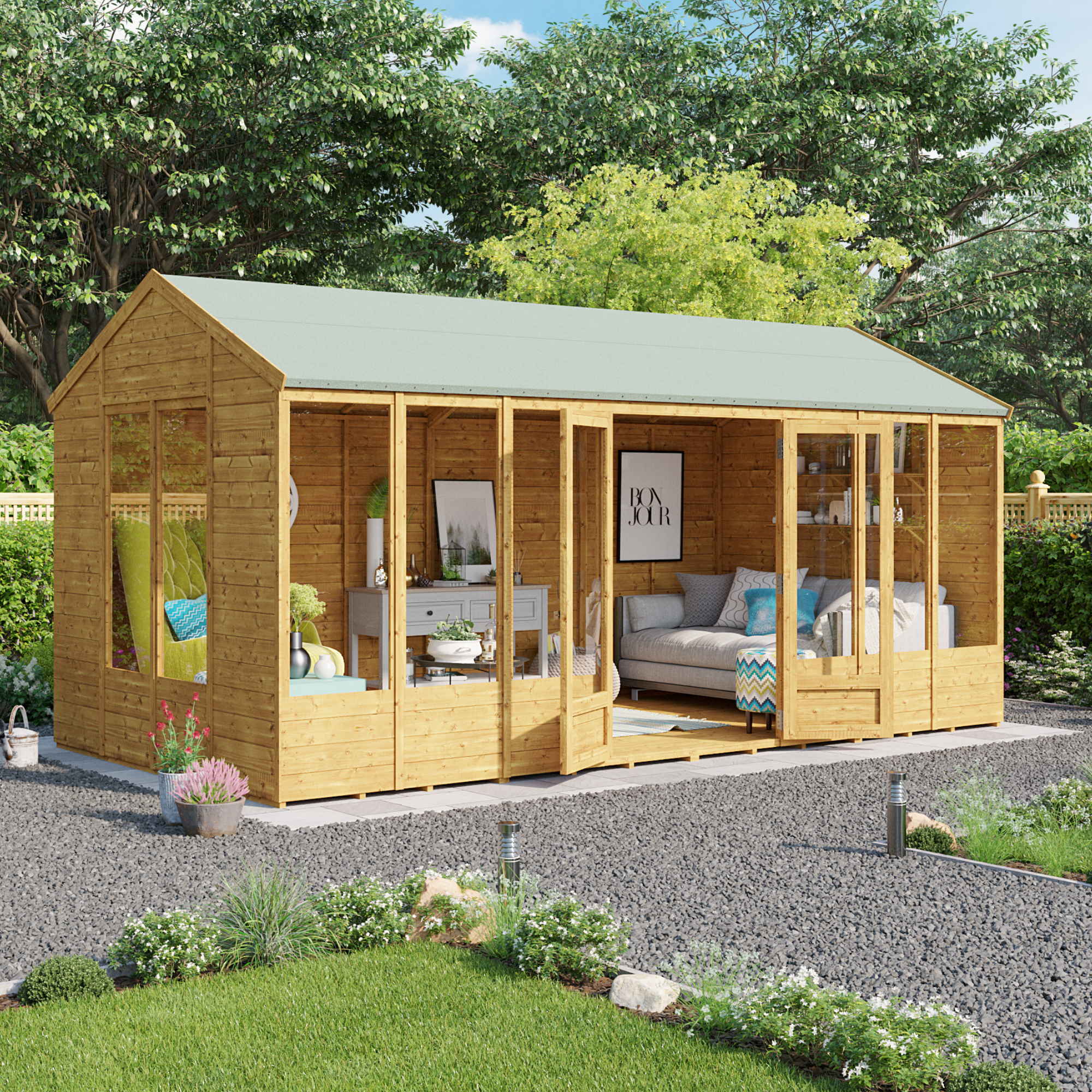 Image of 12x10 Petra Tongue and Groove Reverse Apex Summerhouse -BillyOh