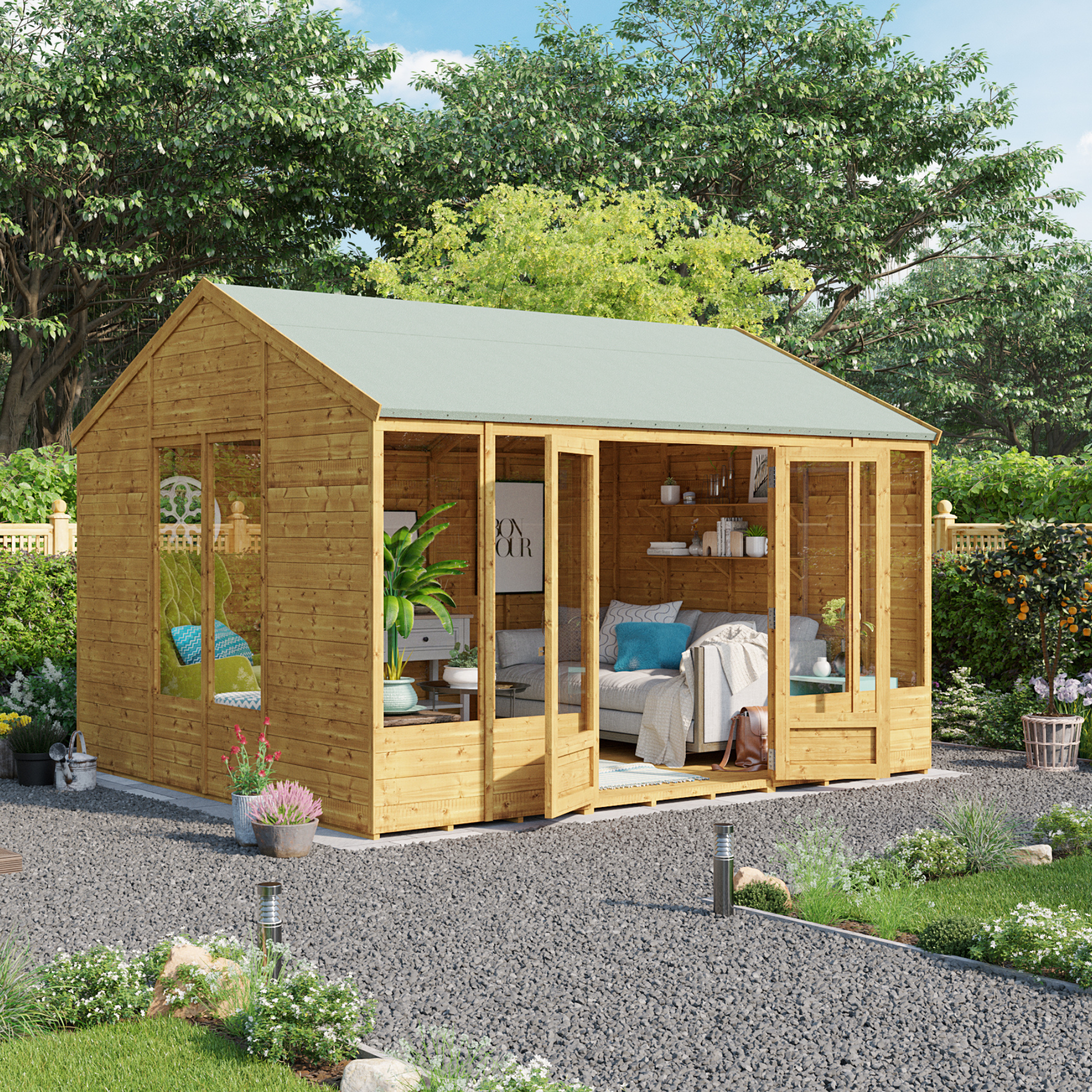 12x10 Petra Tongue and Groove Reverse Apex Summerhouse -PT BillyOh