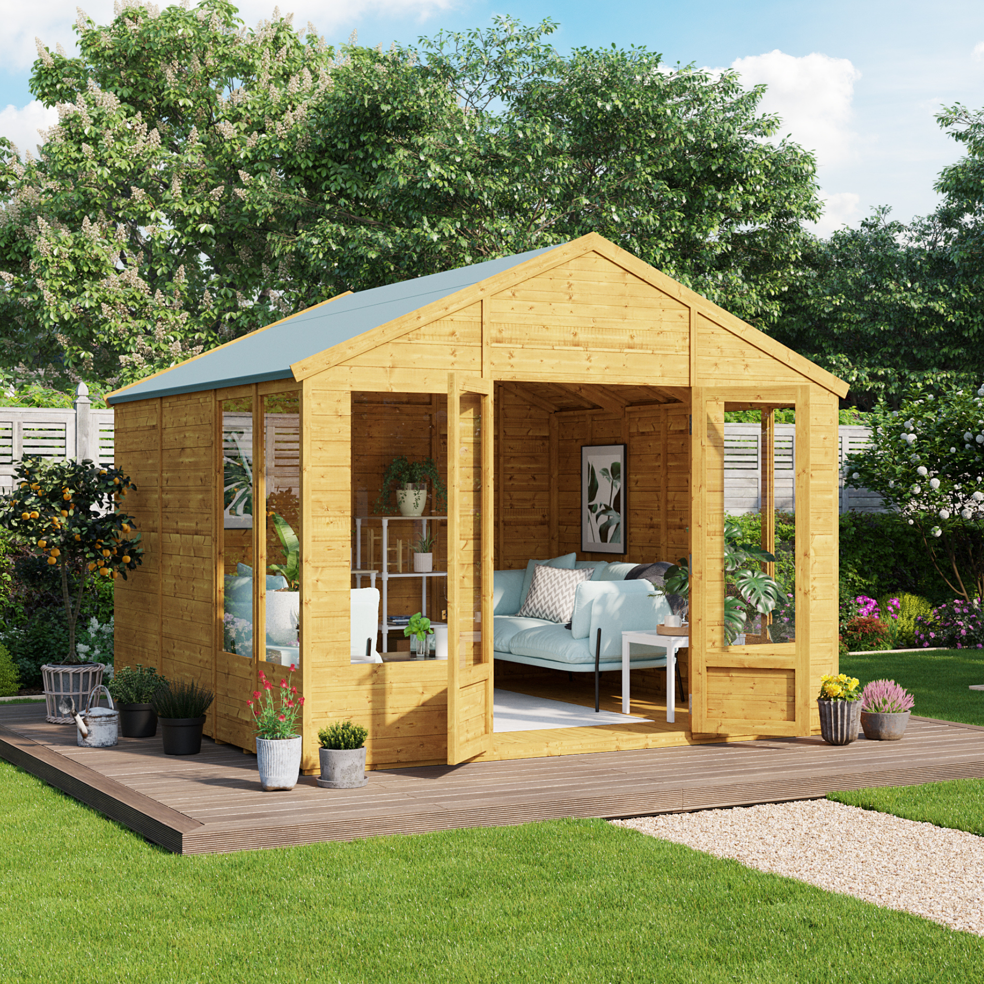 Image of 10 x 10 BillyOh Holly Tongue and Groove Apex Roof Garden Summerhouse