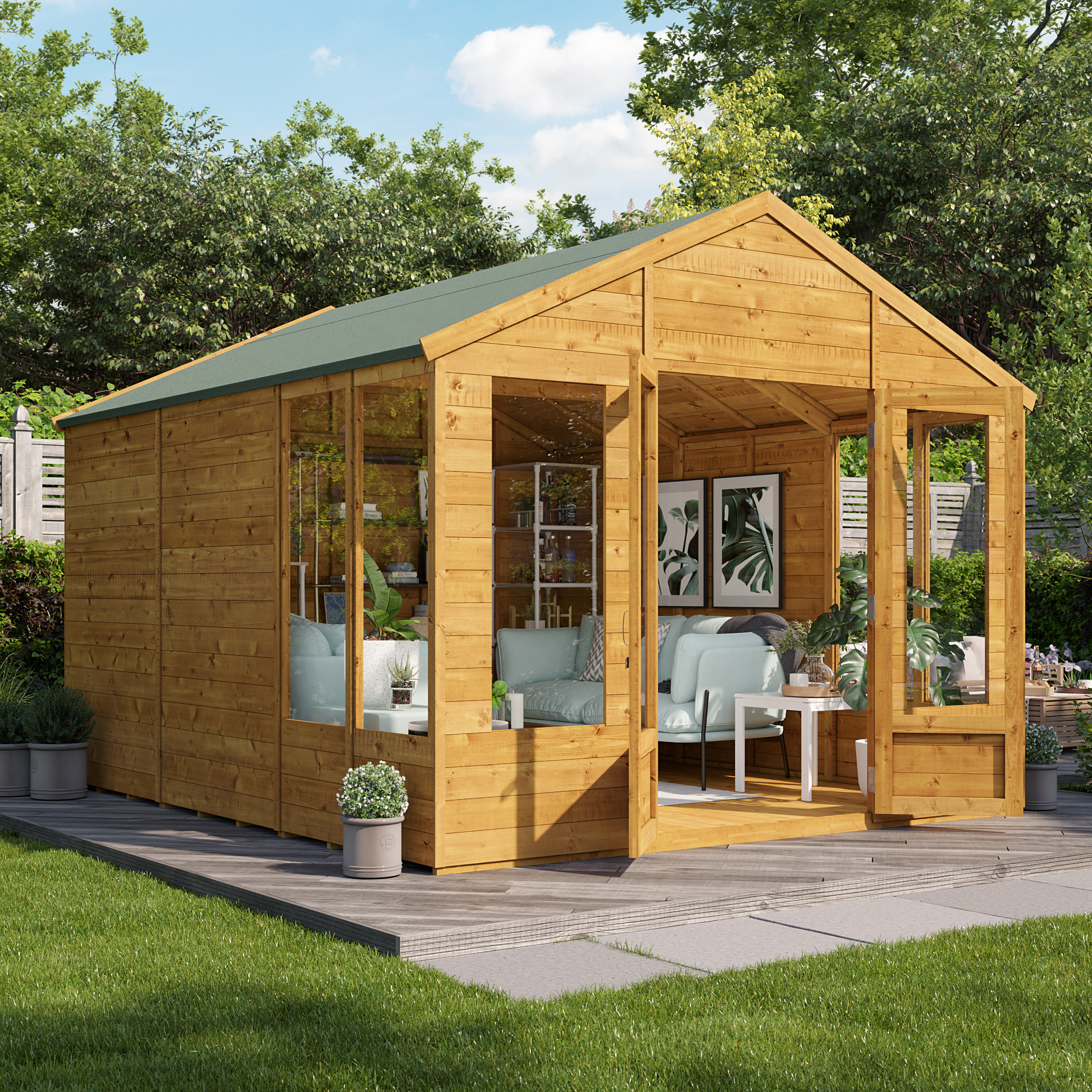 BillyOh Holly Tongue and Groove Apex Summerhouse - 12x10 T&G Apex Summerhouse