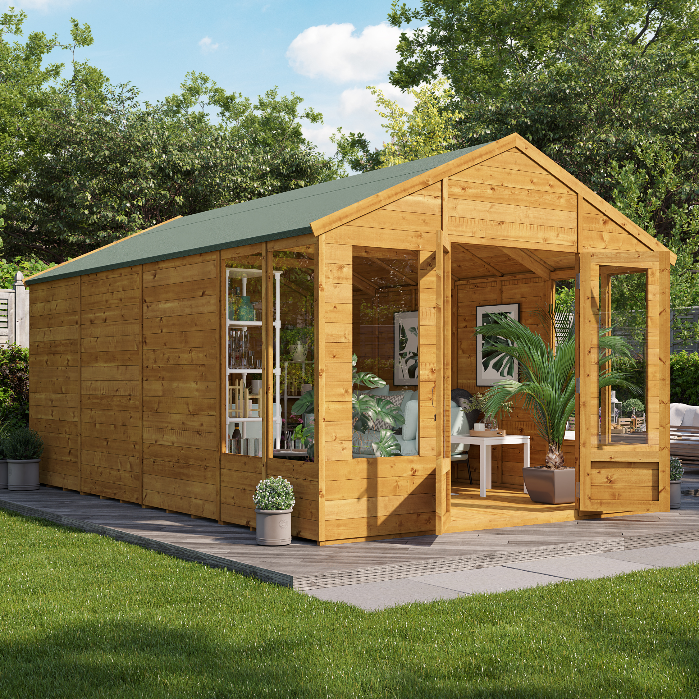 BillyOh Holly Tongue and Groove Apex Summerhouse - 16x10 T&G Apex Summerhouse