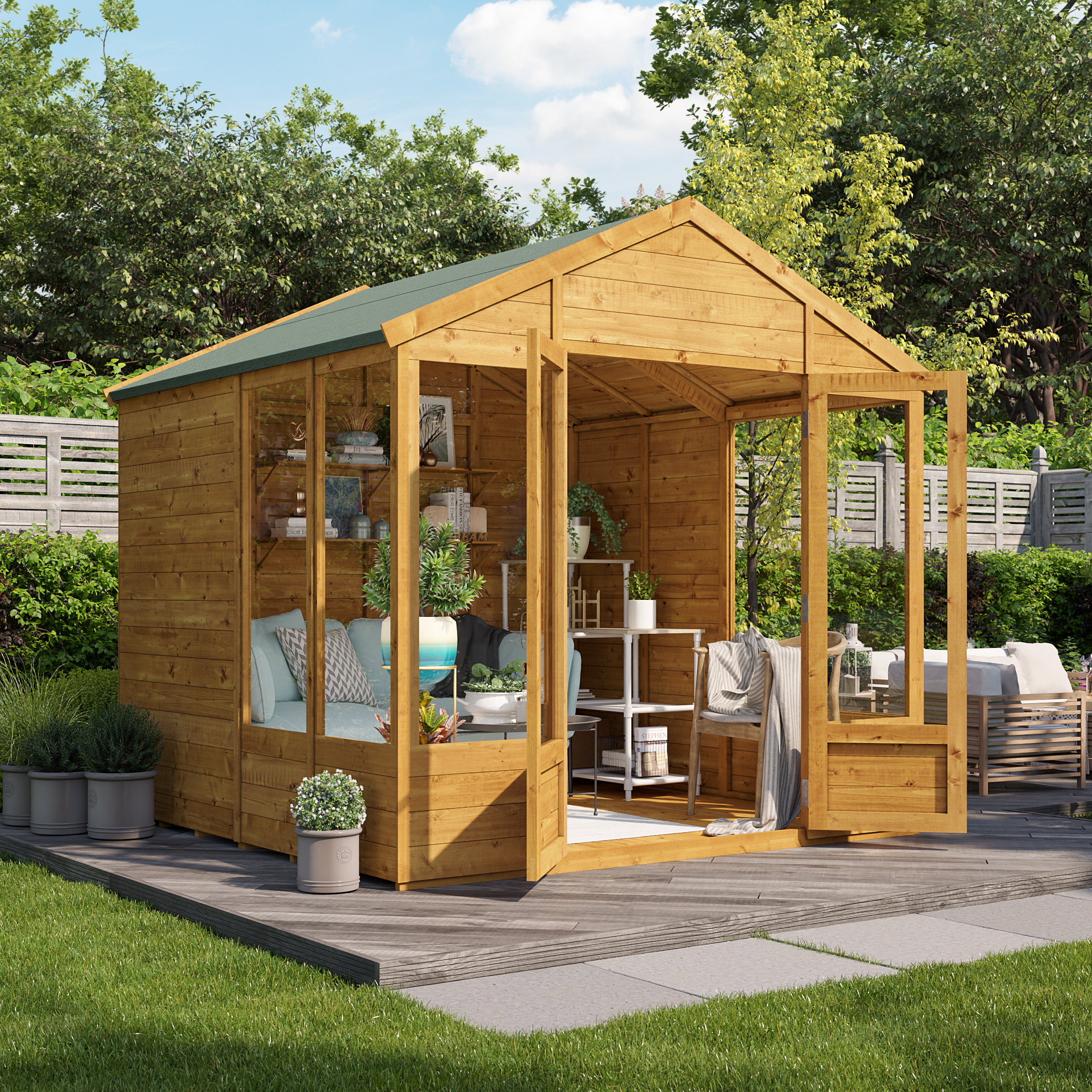 BillyOh Holly Tongue and Groove Apex Summerhouse - PT-8x8 T&G Apex Summerhouse