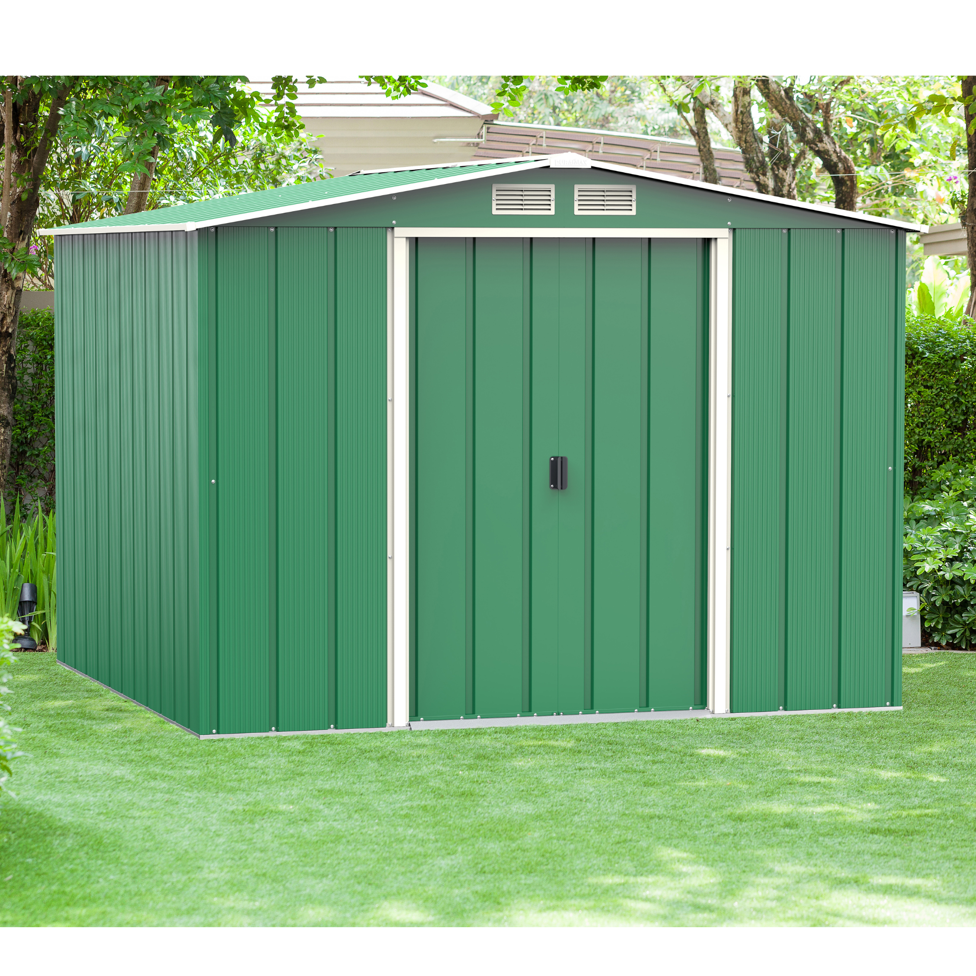 BillyOh Partner Eco Apex Roof Metal Shed - 8x8 Apex Eco - Duramax Eco Metal Shed BillyOh Partner Eco Apex Roof Metal Shed - 8x8 Apex Eco - Duramax Eco Metal Shed