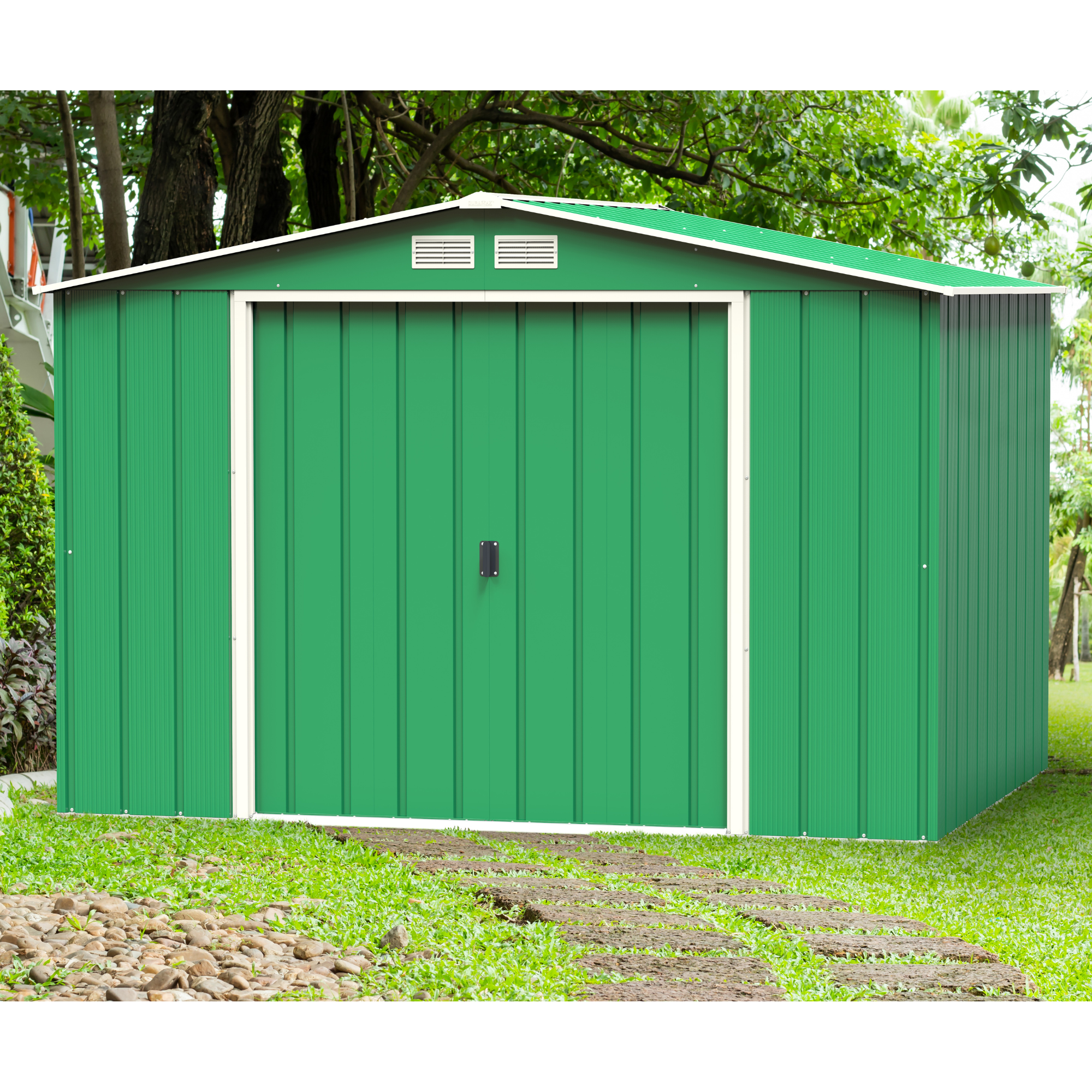 Image of BillyOh Partner Eco Apex Roof Metal Shed - 10x8 Apex Eco