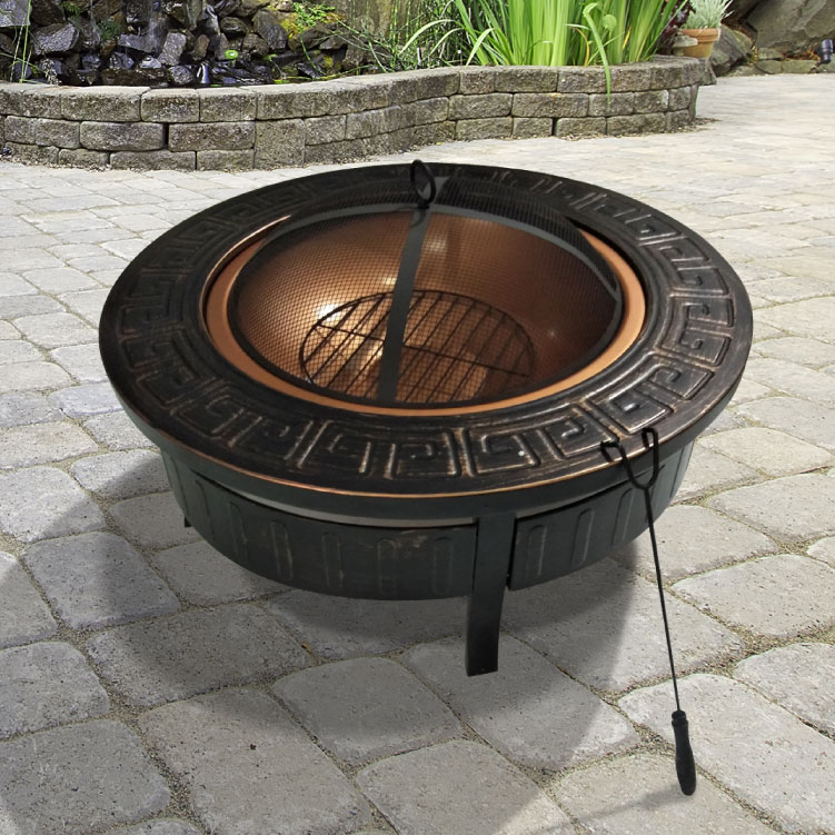 Bbq Fire Pit Charcoal Grill 80cm 3 In 1 Brazier Portable Outdoor