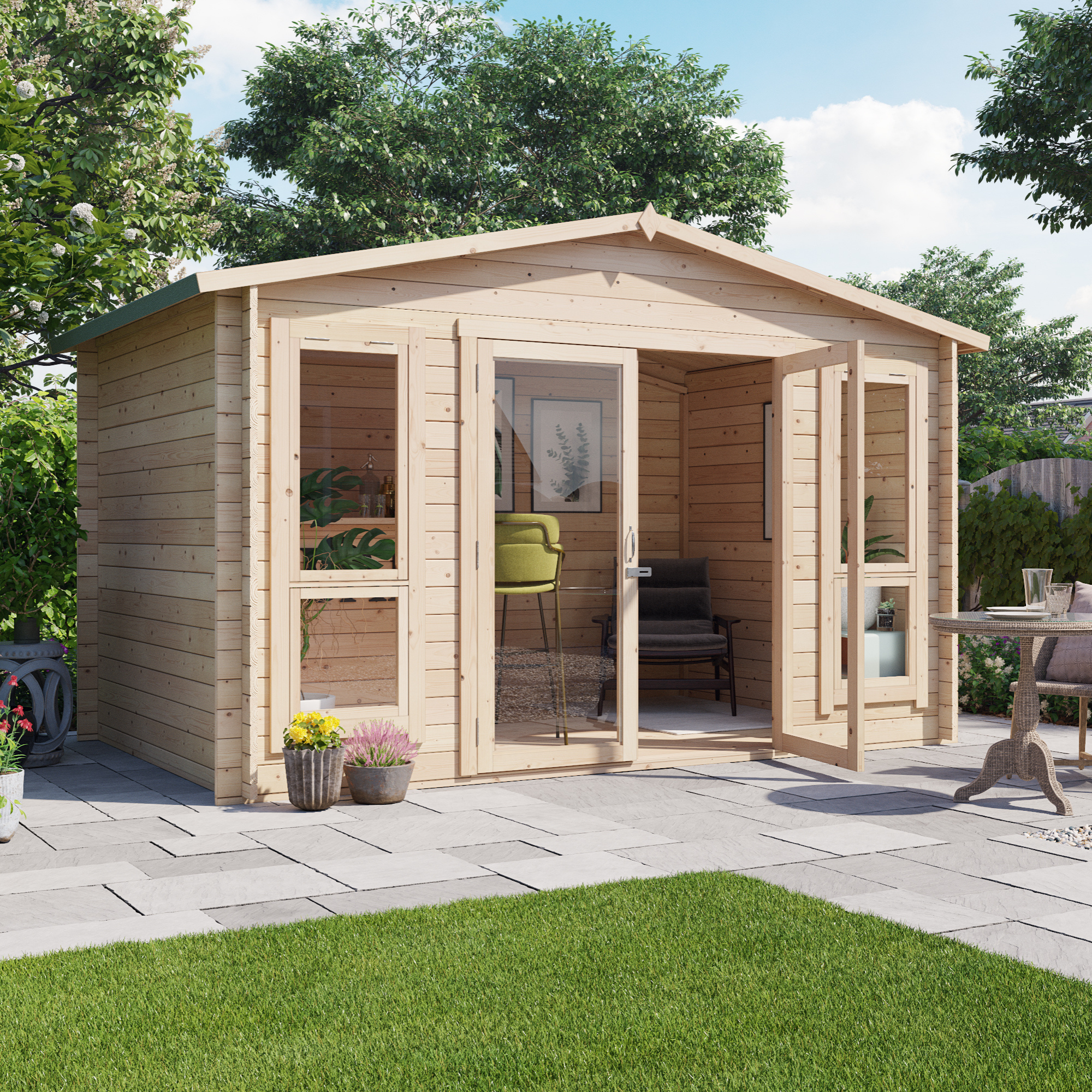 12 x 8 Log Cabin - BillyOh Sasha Log Cabin Summerhouse - 28mm 12 x 8 Log Cabin - BillyOh Sasha Log Cabin Summerhouse - 28mm