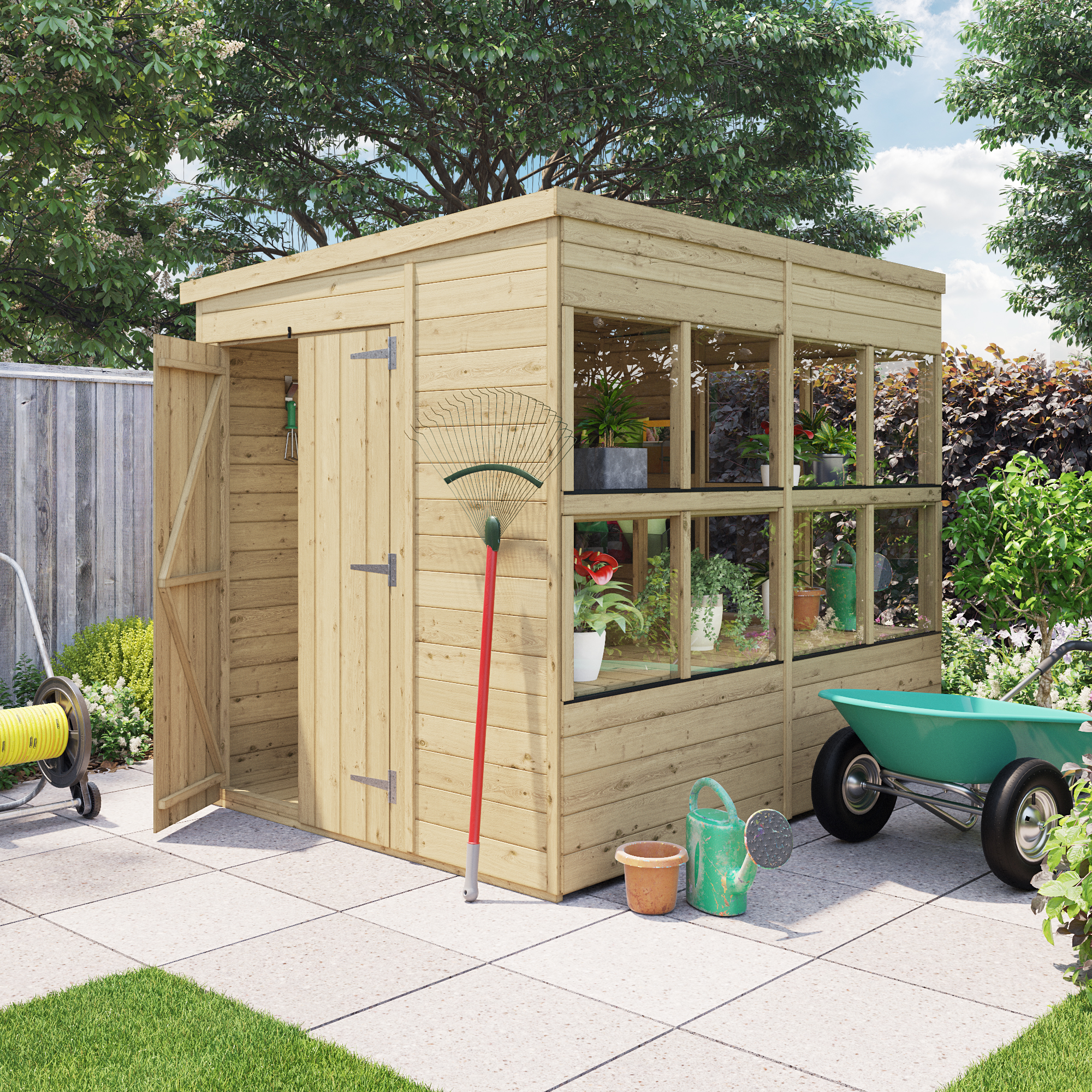BillyOh Planthouse Tongue and Groove Pent Potting Shed - 8x6 BillyOh Planthouse Tongue and Groove Pent Potting Shed - 8x6