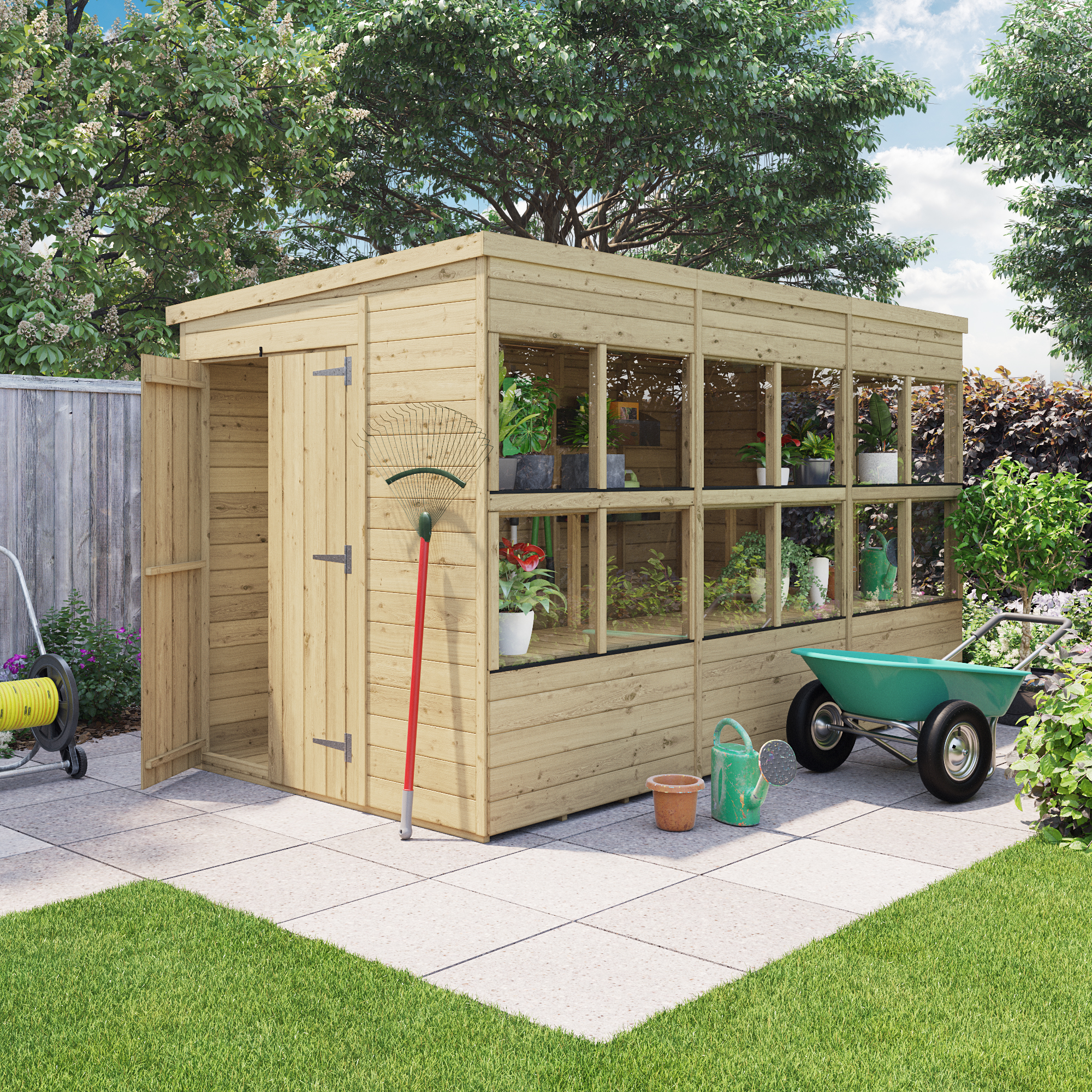 BillyOh Planthouse Tongue and Groove Pent Potting Shed - 12x6