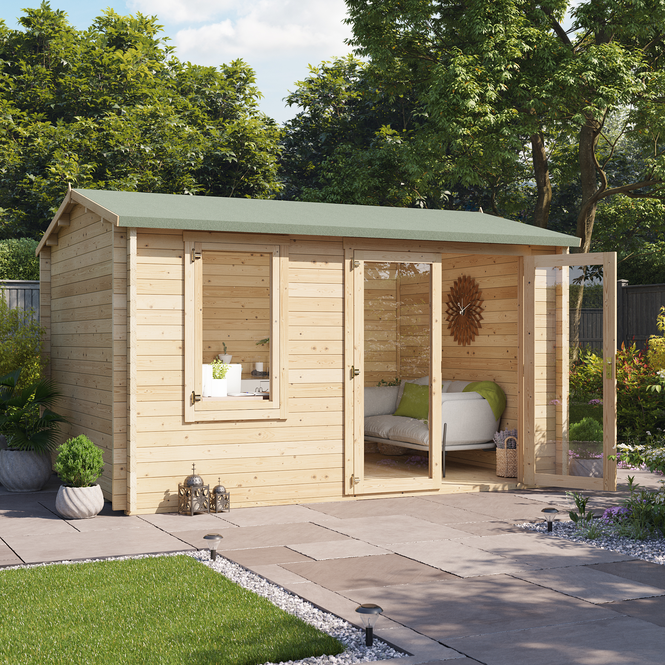 4.0m x 3.0m Log Cabin - BillyOh Devon Log Cabin - 44mm Tongue & Groove Wooden Garden Building 4.0m x 3.0m Log Cabin - BillyOh Devon Log Cabin - 44mm Tongue & Groove Wooden Garden Building