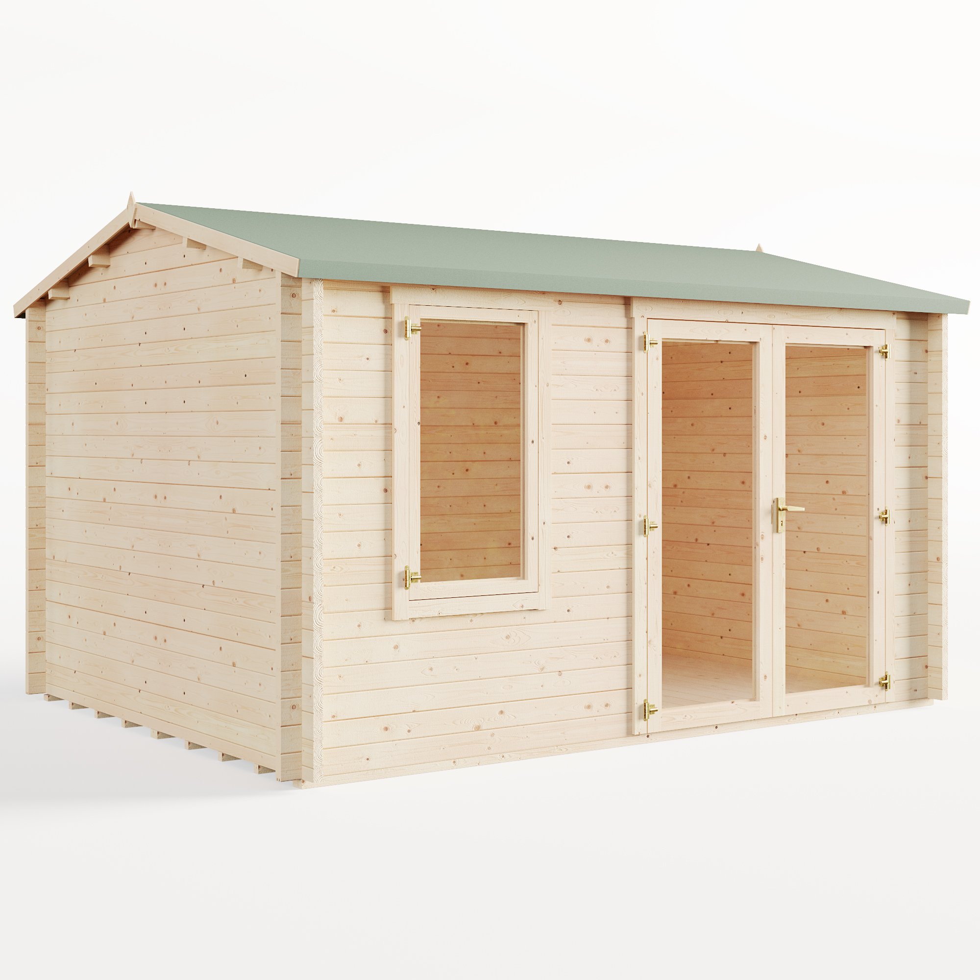 4.0m x 3.0m Pressure Treated Log Cabin - BillyOh Devon Log Cabin - 44mm Tongue & Groove Wooden Garden Building
