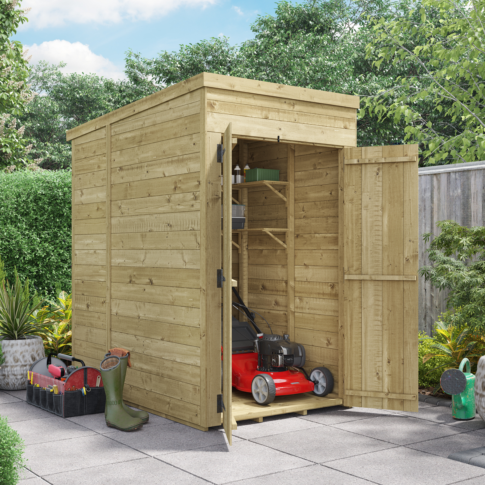 BillyOh Switch Tongue and Groove Pent Shed - 4x6 Windowless 15mm