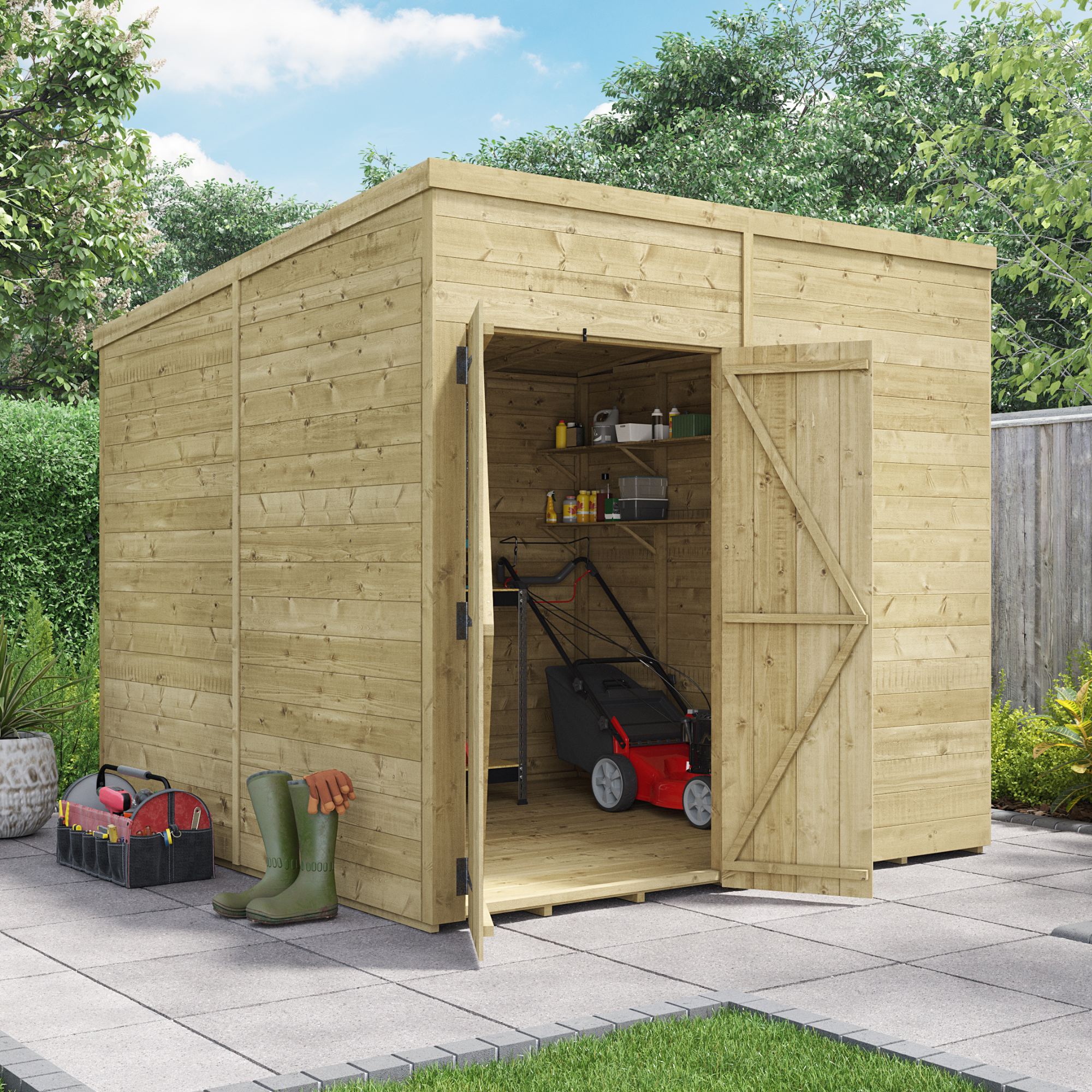 BillyOh Switch Tongue and Groove Pent Shed - 8x8 Windowless