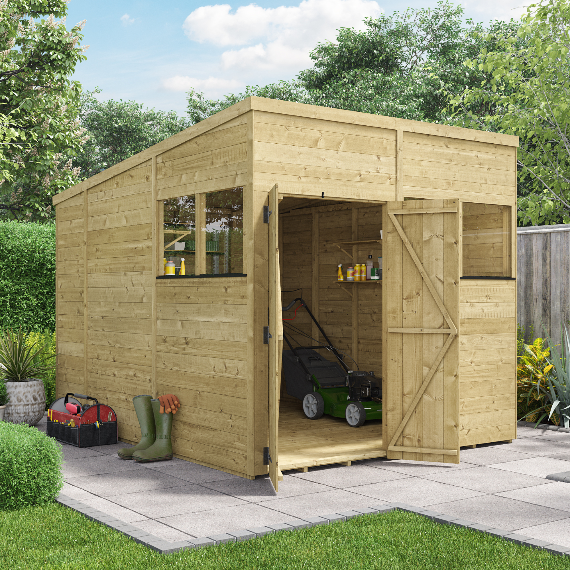 BillyOh Switch Tongue and Groove Pent Shed - 8x10 Windowed 11mm