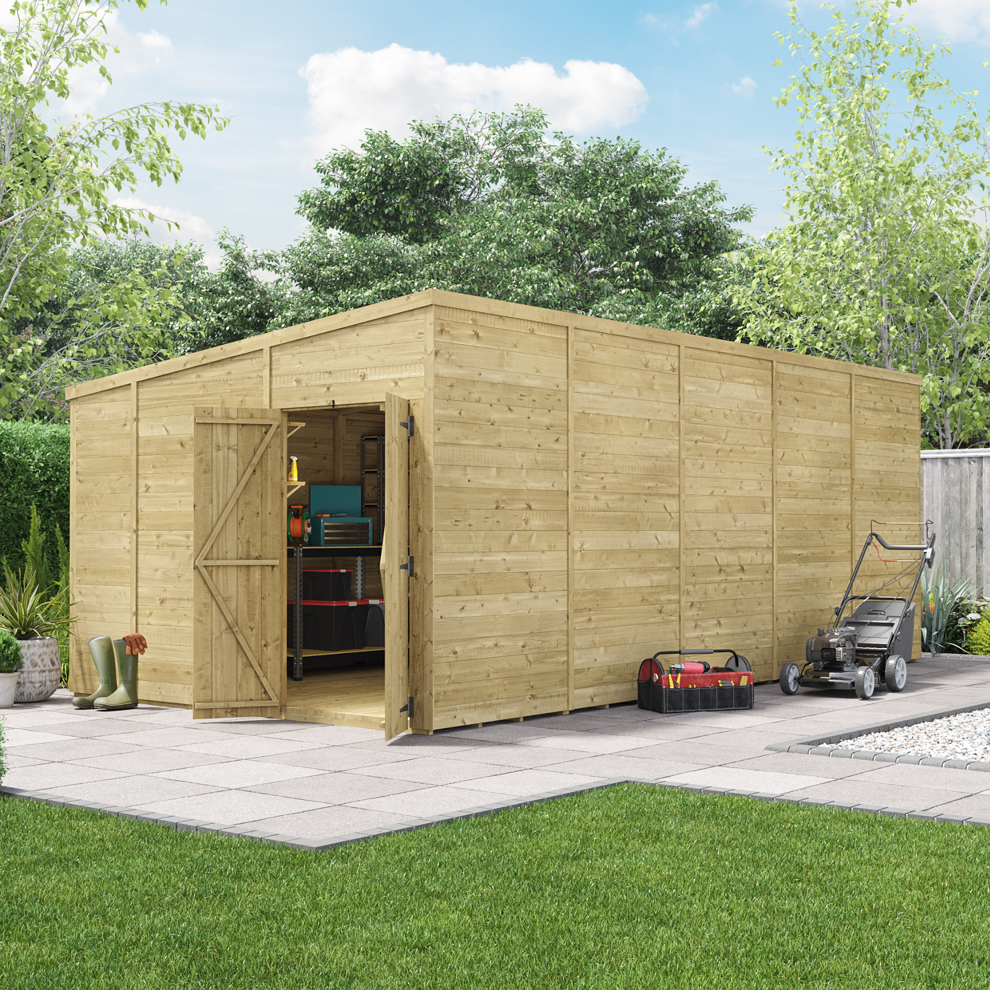 BillyOh Switch Tongue and Groove Pent Wooden Shed - 20x10 Windowless 11mm Garden Shed BillyOh Switch Tongue and Groove Pent Wooden Shed - 20x10 Windowless 11mm Garden Shed