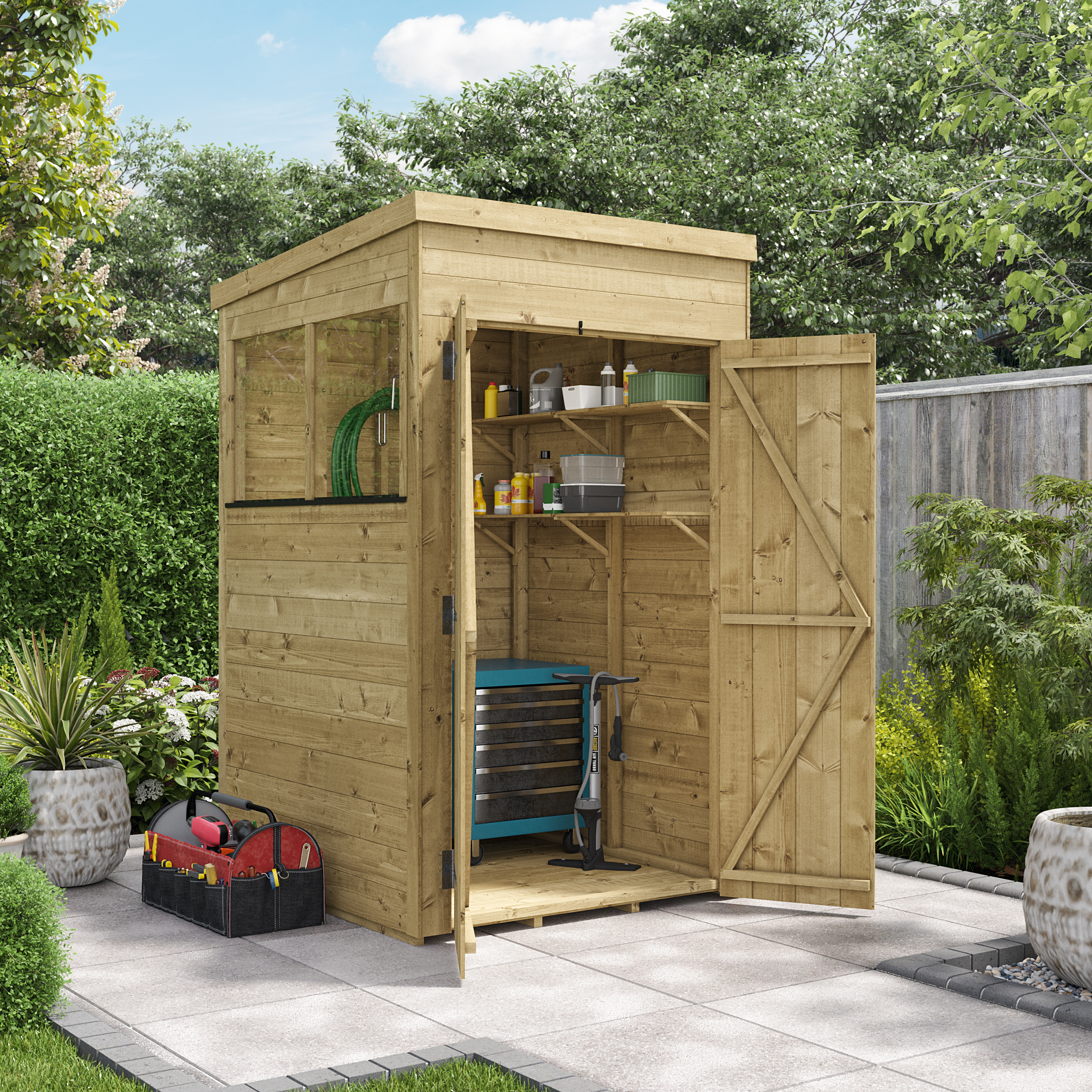BillyOh Switch Tongue and Groove Pent Shed - 4x4 Windowed 15mm