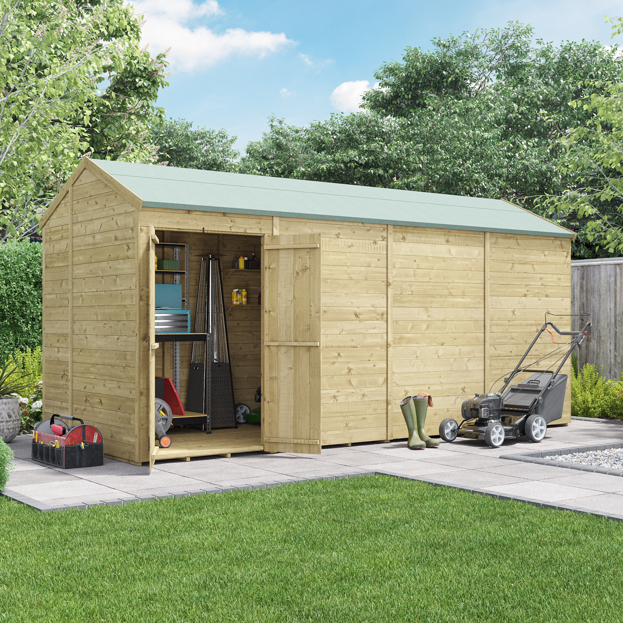 BillyOh Switch Tongue and Groove Apex Shed - 16x6 Windowless 15mm BillyOh Switch Tongue and Groove Apex Shed - 16x6 Windowless 15mm