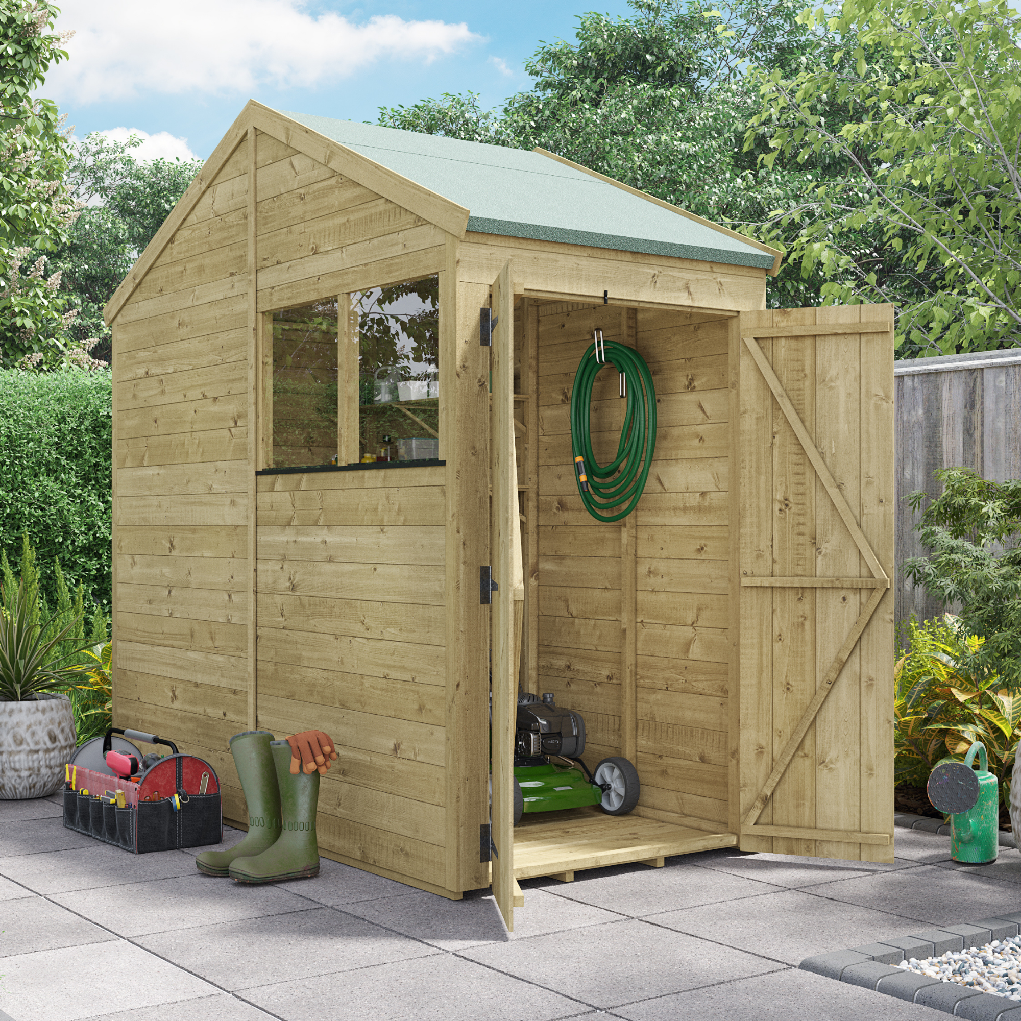 BillyOh Switch Tongue and Groove Apex Shed - 4x8 Windowed