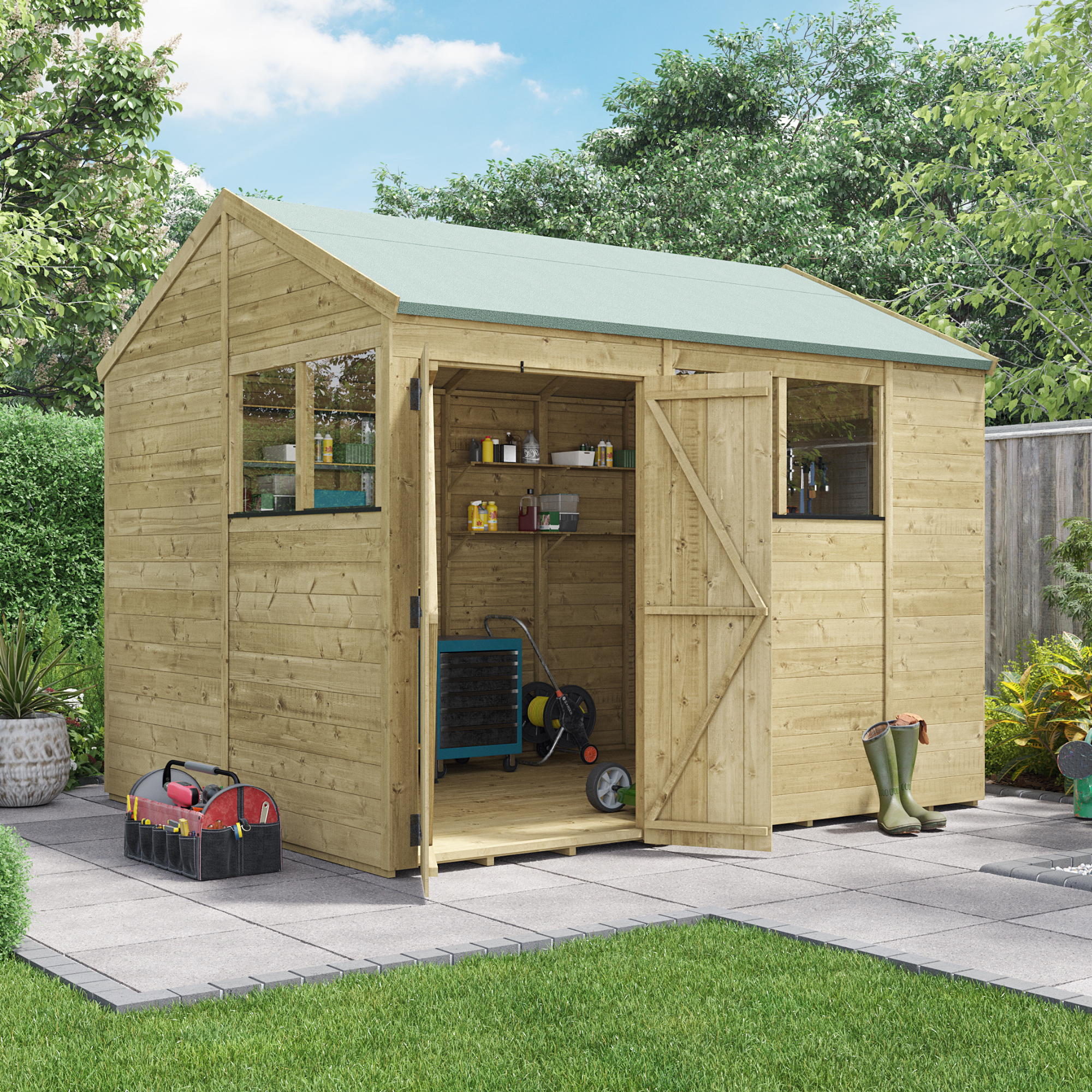 BillyOh Switch Tongue and Groove Apex Shed - 10x8 Windowed 15mm