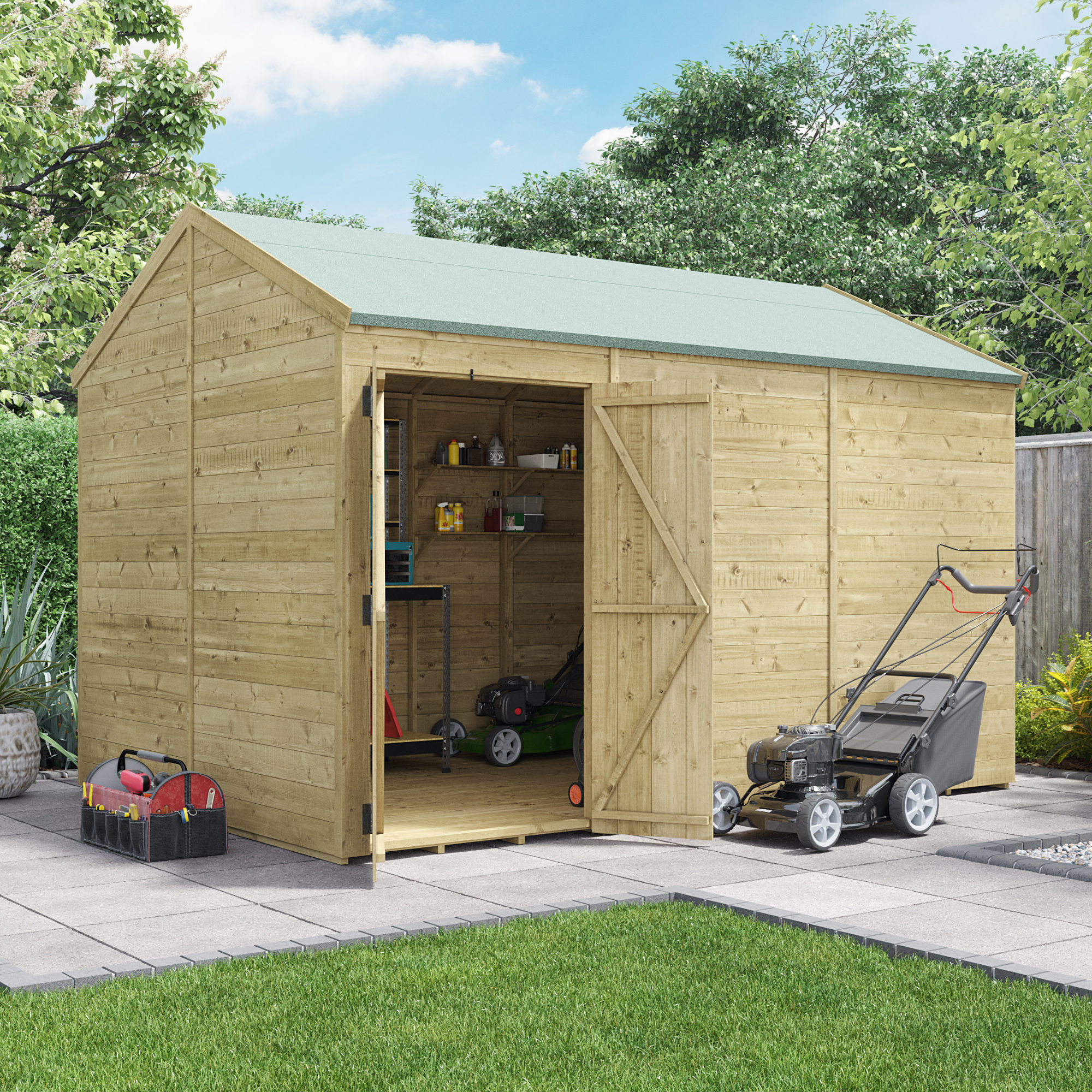 BillyOh Switch Tongue and Groove Apex Shed - 12x8 Windowless 15mm