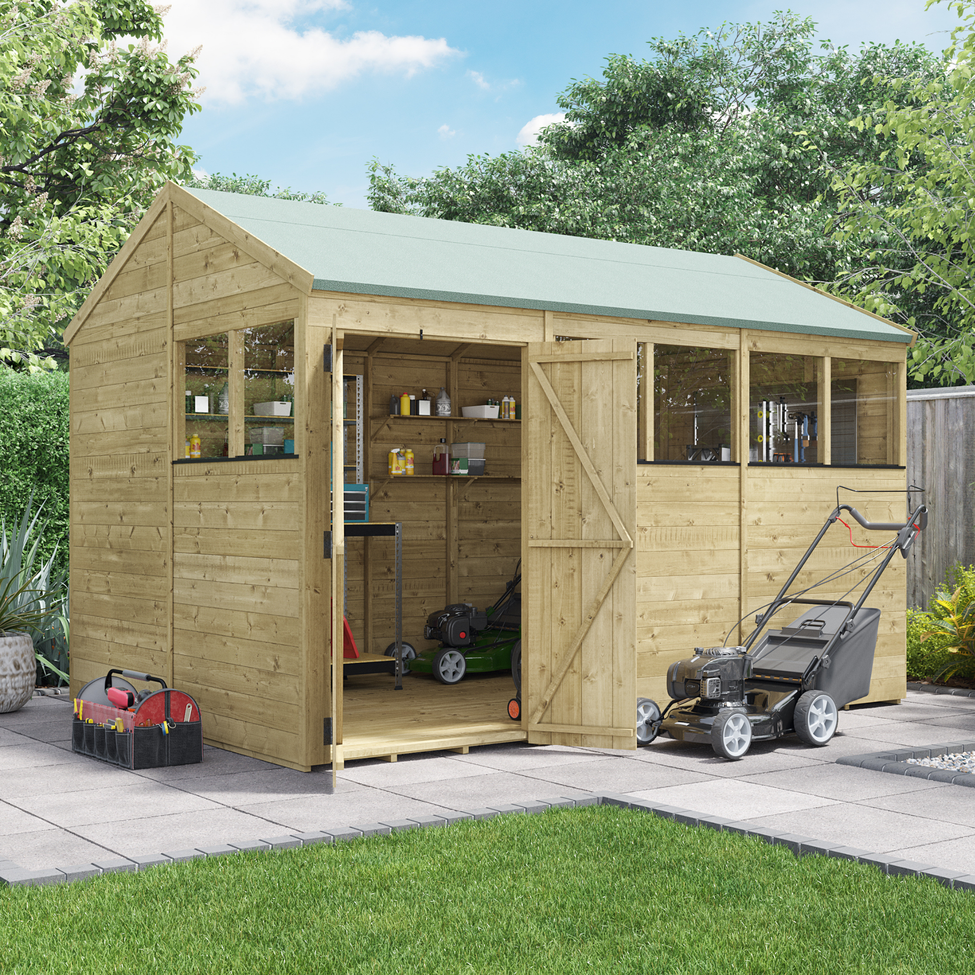 BillyOh Switch Tongue and Groove Apex Shed - 12x8 Windowed